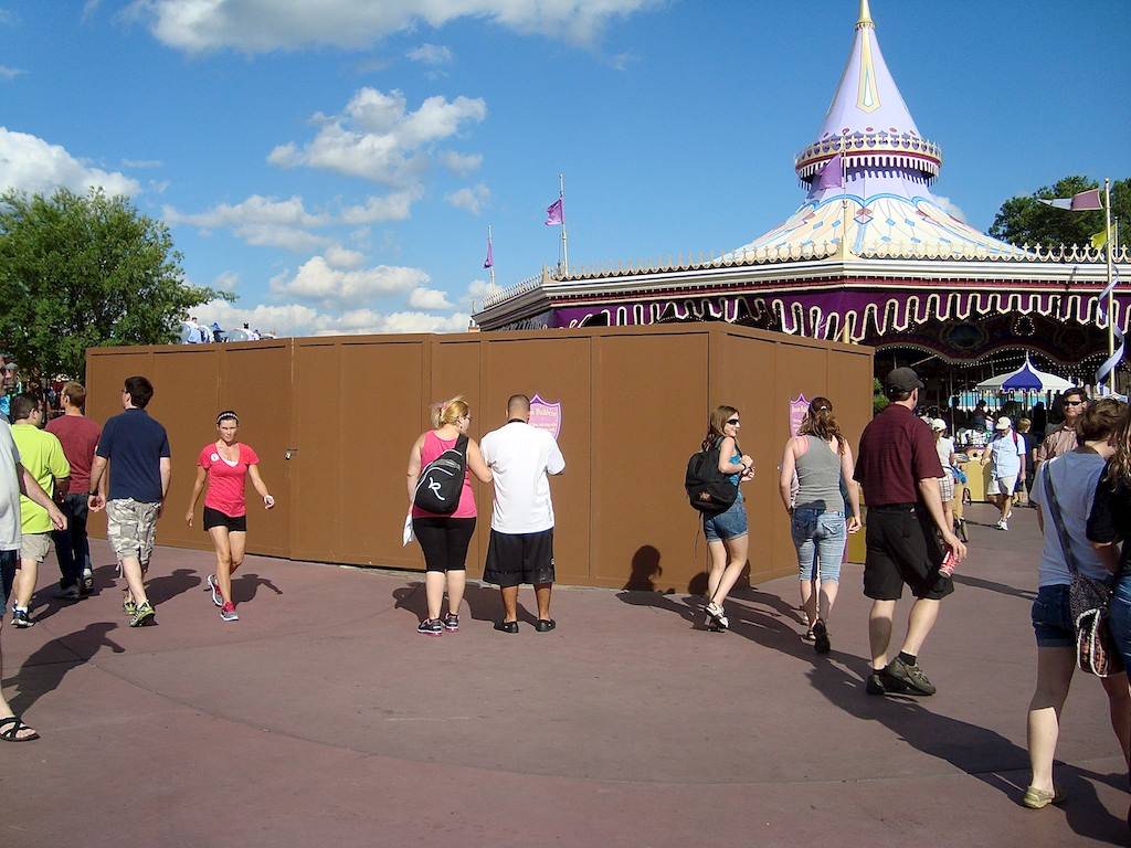 More construction walls up in Fantasyland near to the new castle wall location