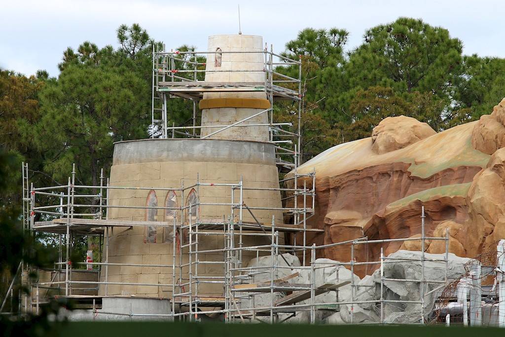 Color is now being applied to Eric's Castle on the Little Mermaid building 
