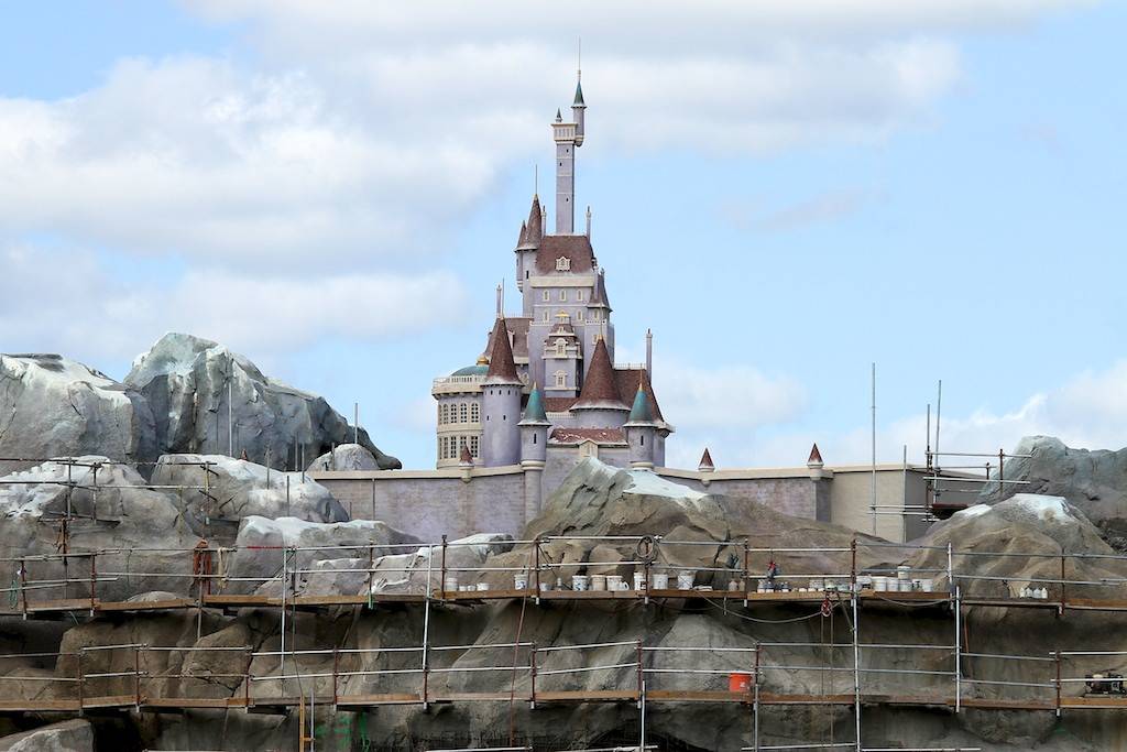 Beast's Castle with the snow capped mountains