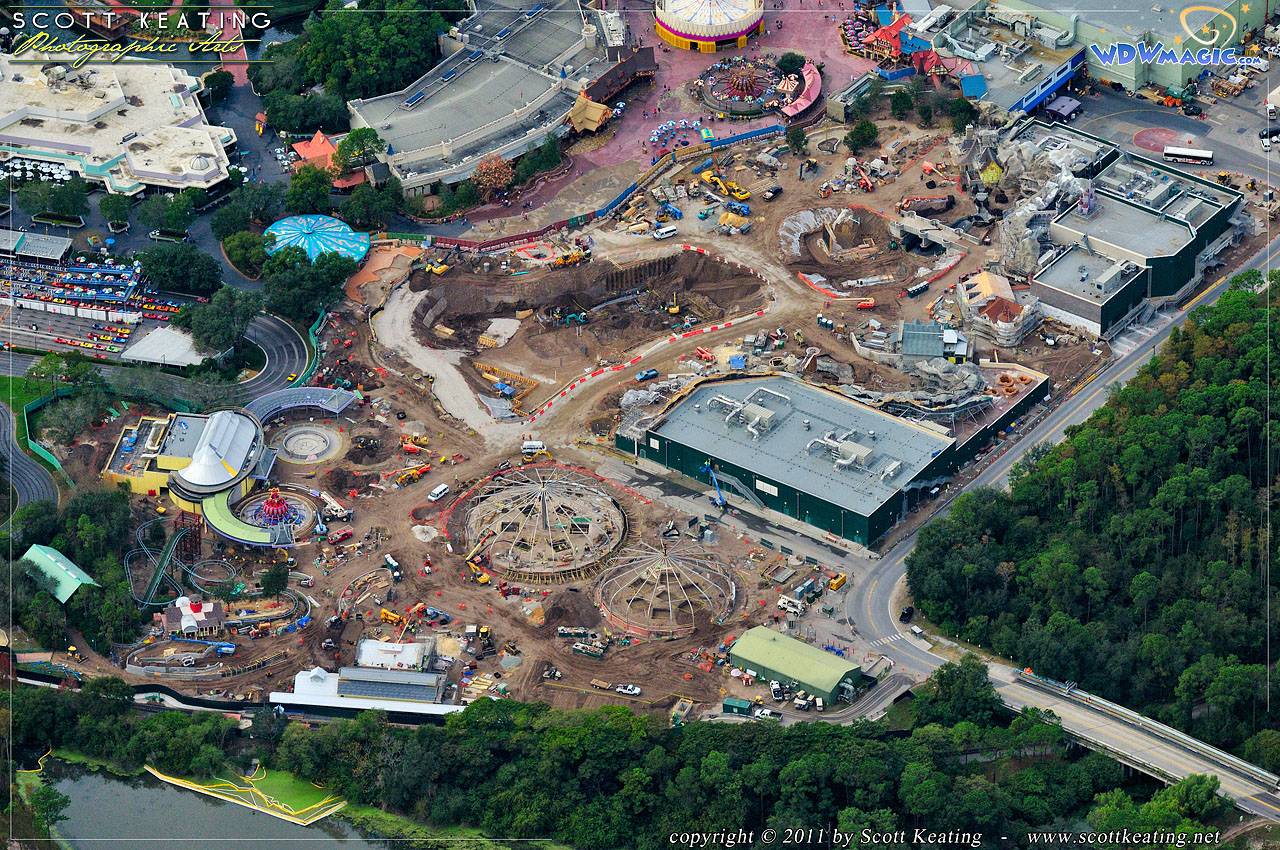 View of the entire Fantasyland construction site