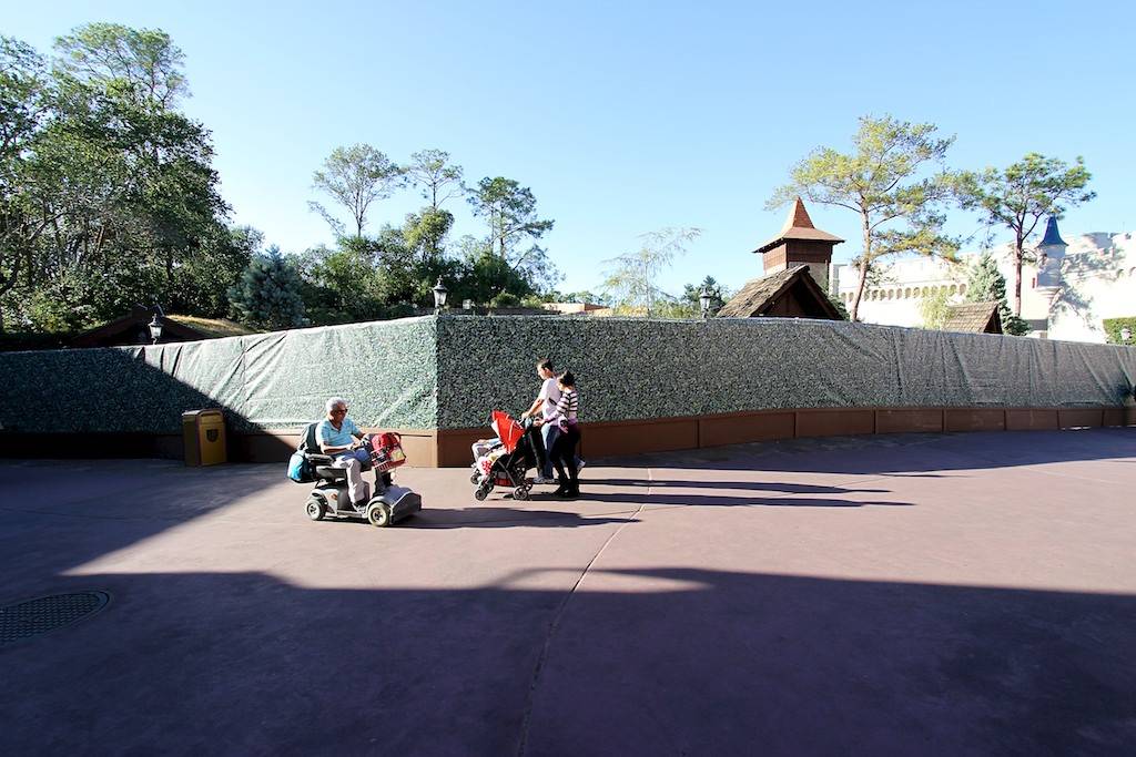 PHOTOS - More construction walls up around the former Fantasyland Skyway Station area