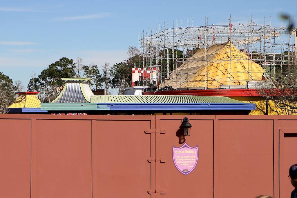 PHOTOS - Dumbo gets color, Prince Eric's Castle gets more turrets - see our latest Fantasyland construction update