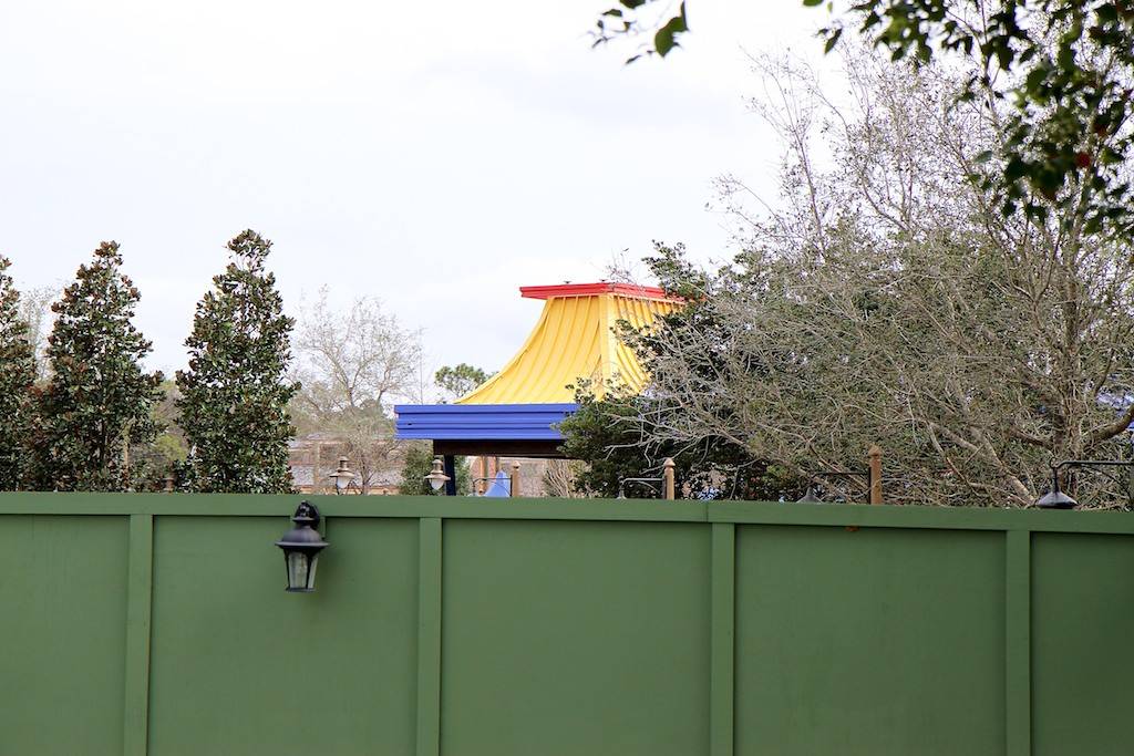 PHOTOS - Latest Fantasyland update - Storybook Circus gets trees and walkway lights and big tops get skinned