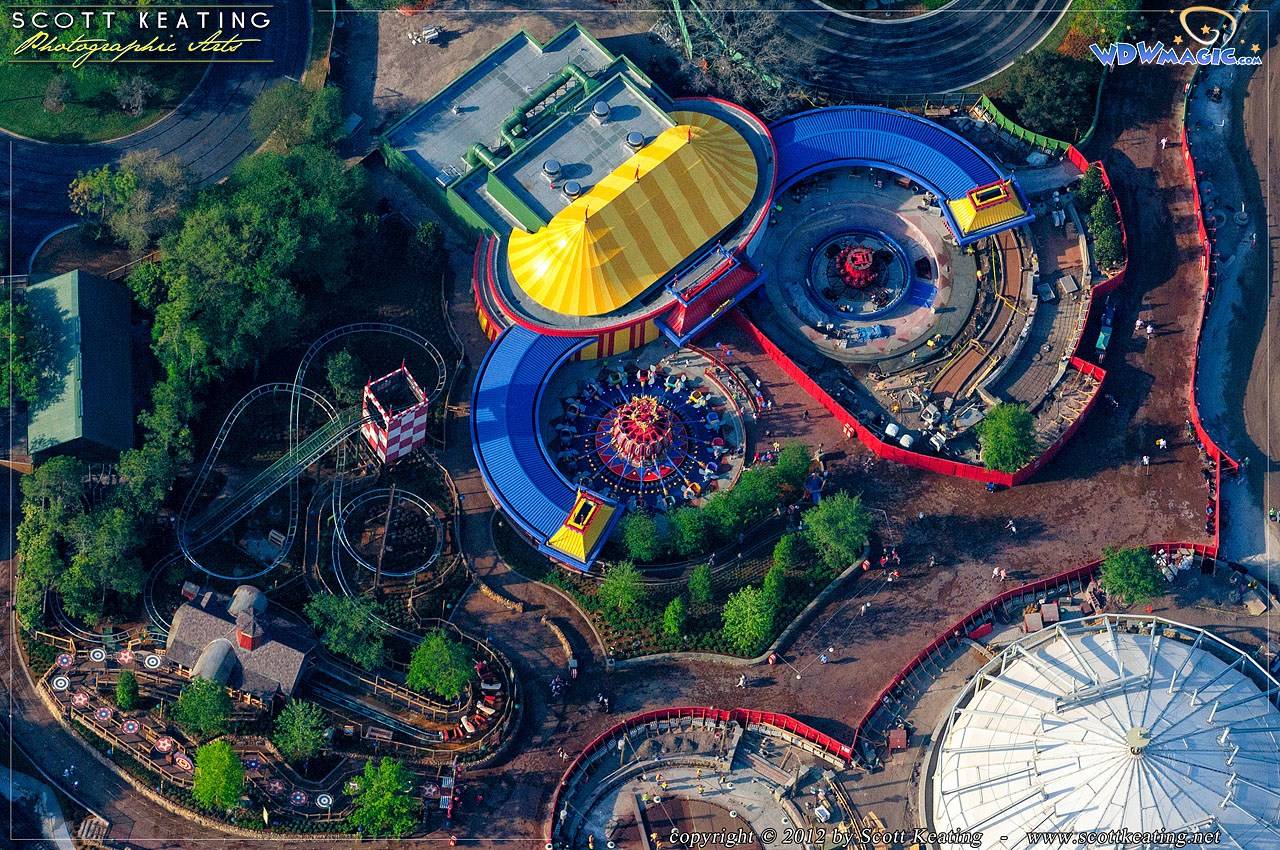 Fantasyland aerial view of construction site 