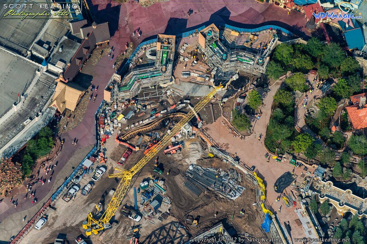 Fantasyland aerial views of construction