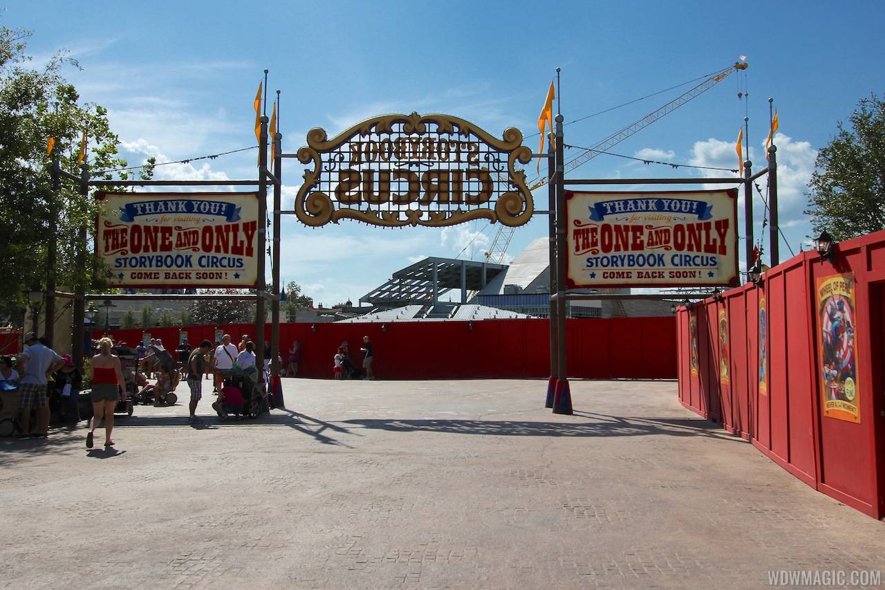 Storybook Circus entrance signage exit side