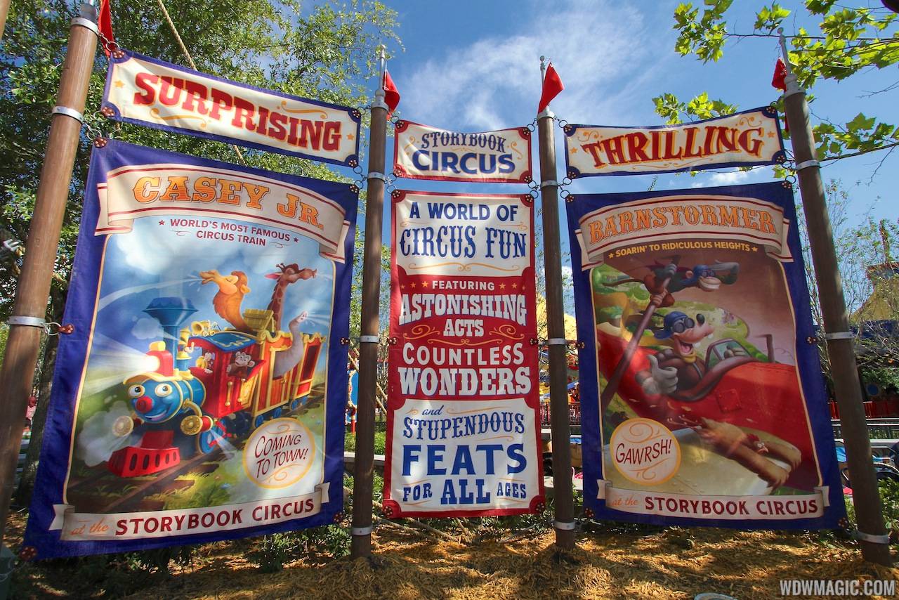 Storybook Circus entrance signage right side billboards
