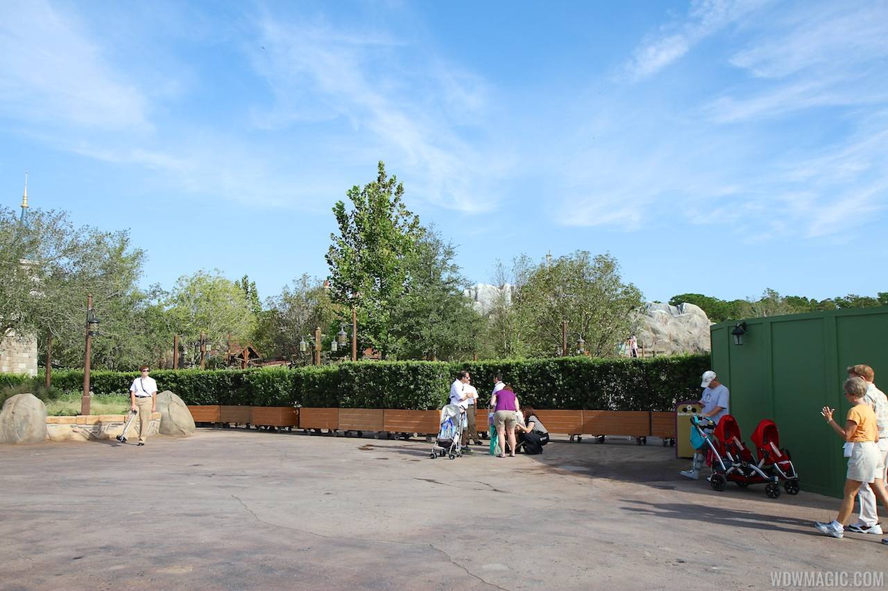 Walls down at Enchanted Forest entrance