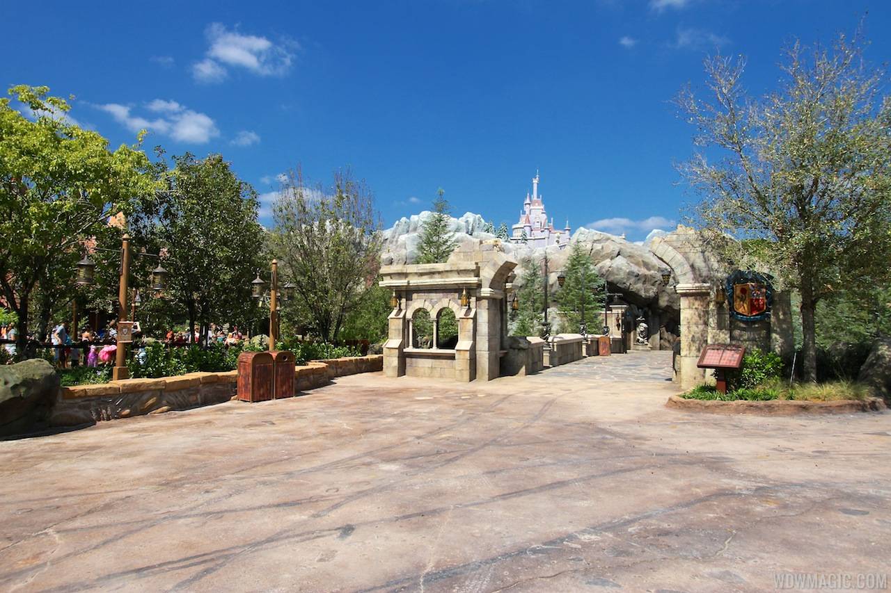 New Fantasyland Enchanted Forest - the entrance to Be Our Guest Restaurant