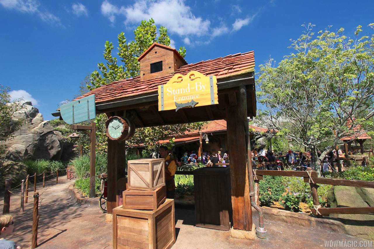New Fantasyland Enchanted Forest - Enchanted Tales with Belle wait time clock and standby line entrance