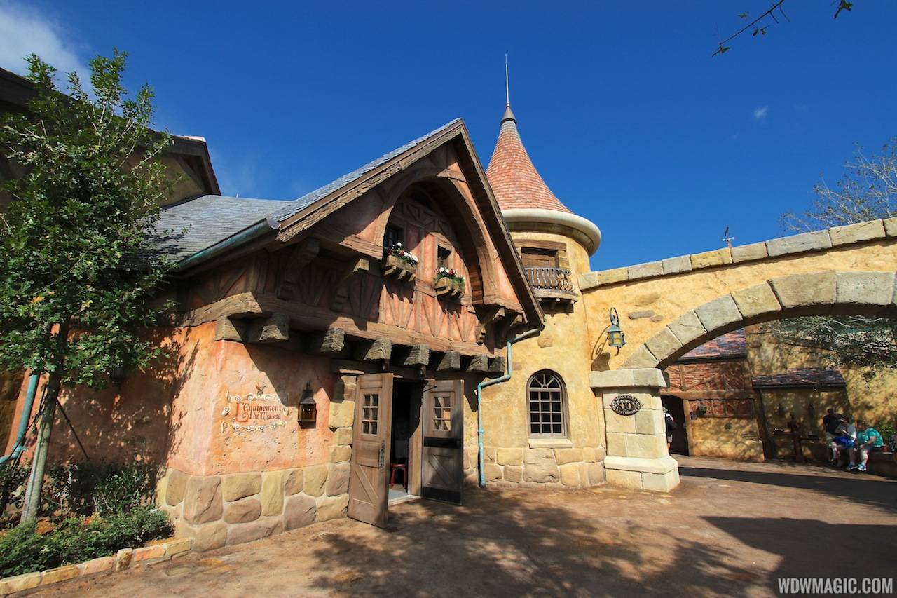 Fantasyland soft opening - Belle's Village and side entrance to Gaston's Tavern