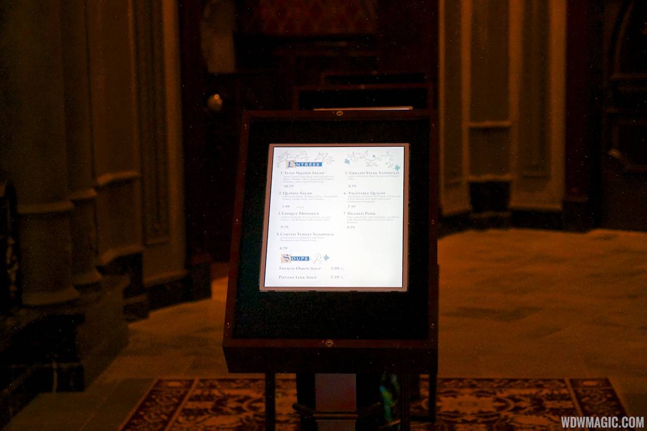 Inside Be our Guest Restaurant -  Touch screen menus for ordering quick service lunch