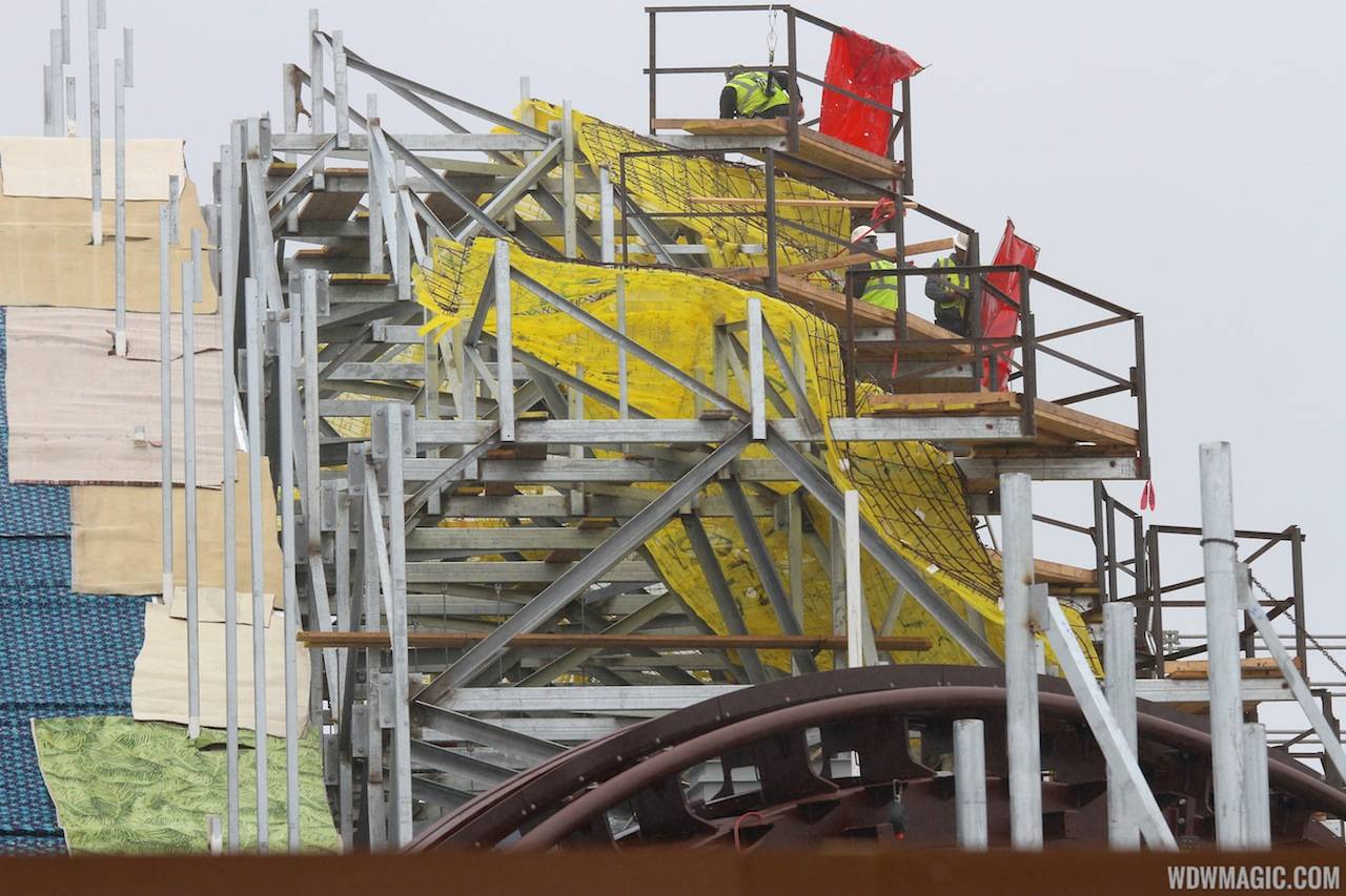 Seven Dwarfs Mine Train coaster construction
