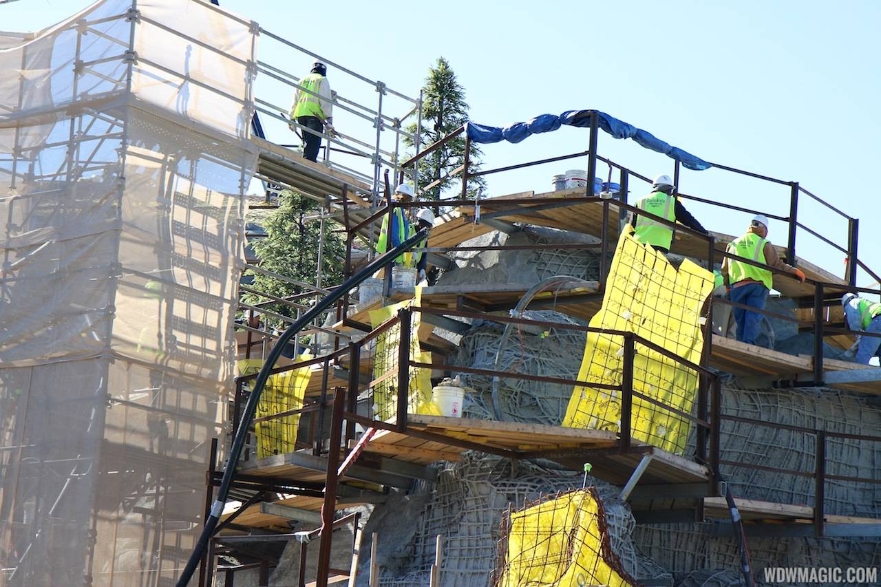 Seven Dwarfs Mine Train coaster construction - trees arrive