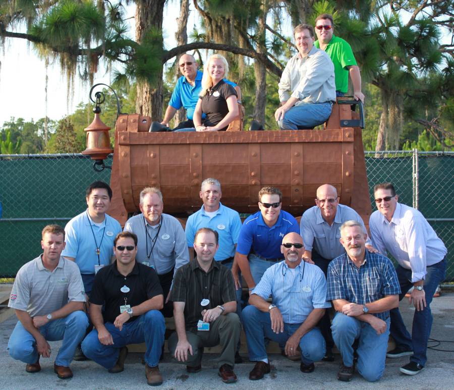 PHOTO - The first Seven Dwarfs Mine Train ride vehicle delivered to WDI