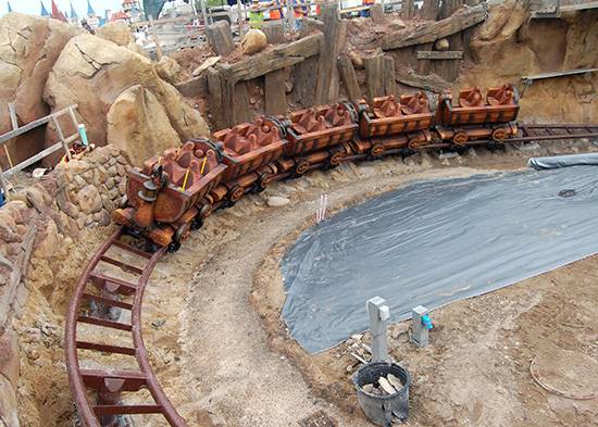 Seven Dwarfs Mine Train completes first drop from station under gravity