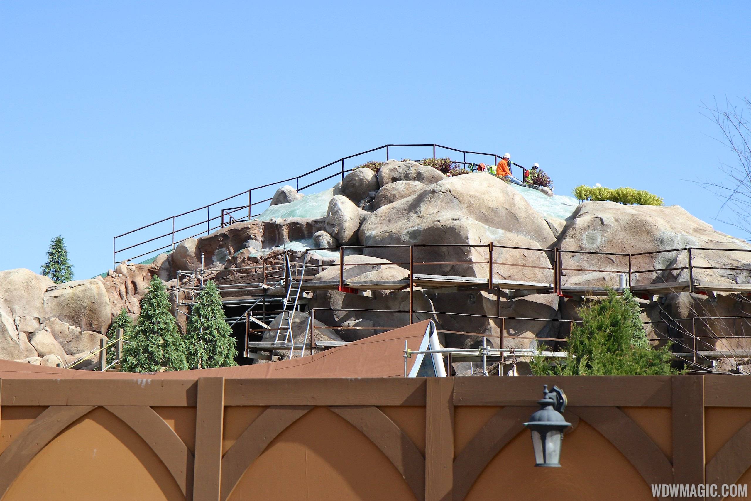 Trees and other landscaping at the Seven Dwarfs Mine Train