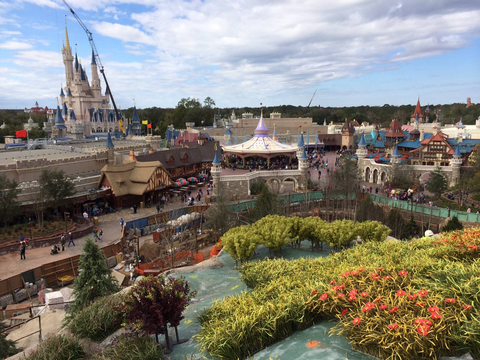 The view from the top of the Seven Dwarfs Mine Train coaster