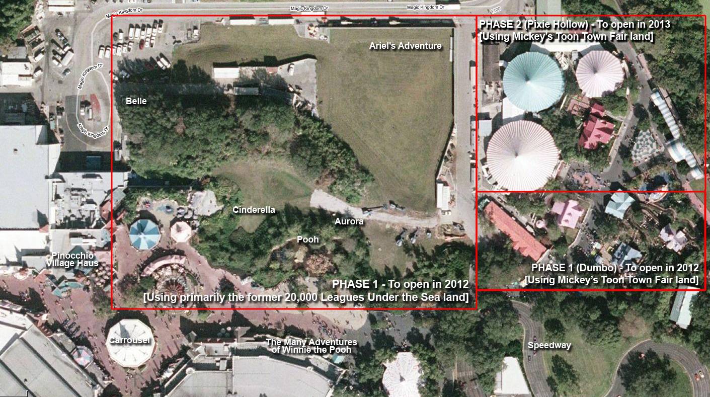 New Fantasyland layout - satellite view
