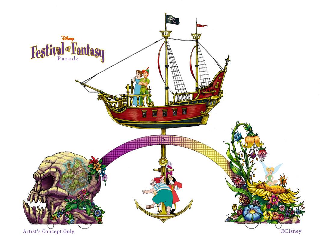 Festival of Fantasy Parade concept art - Peter Pan float