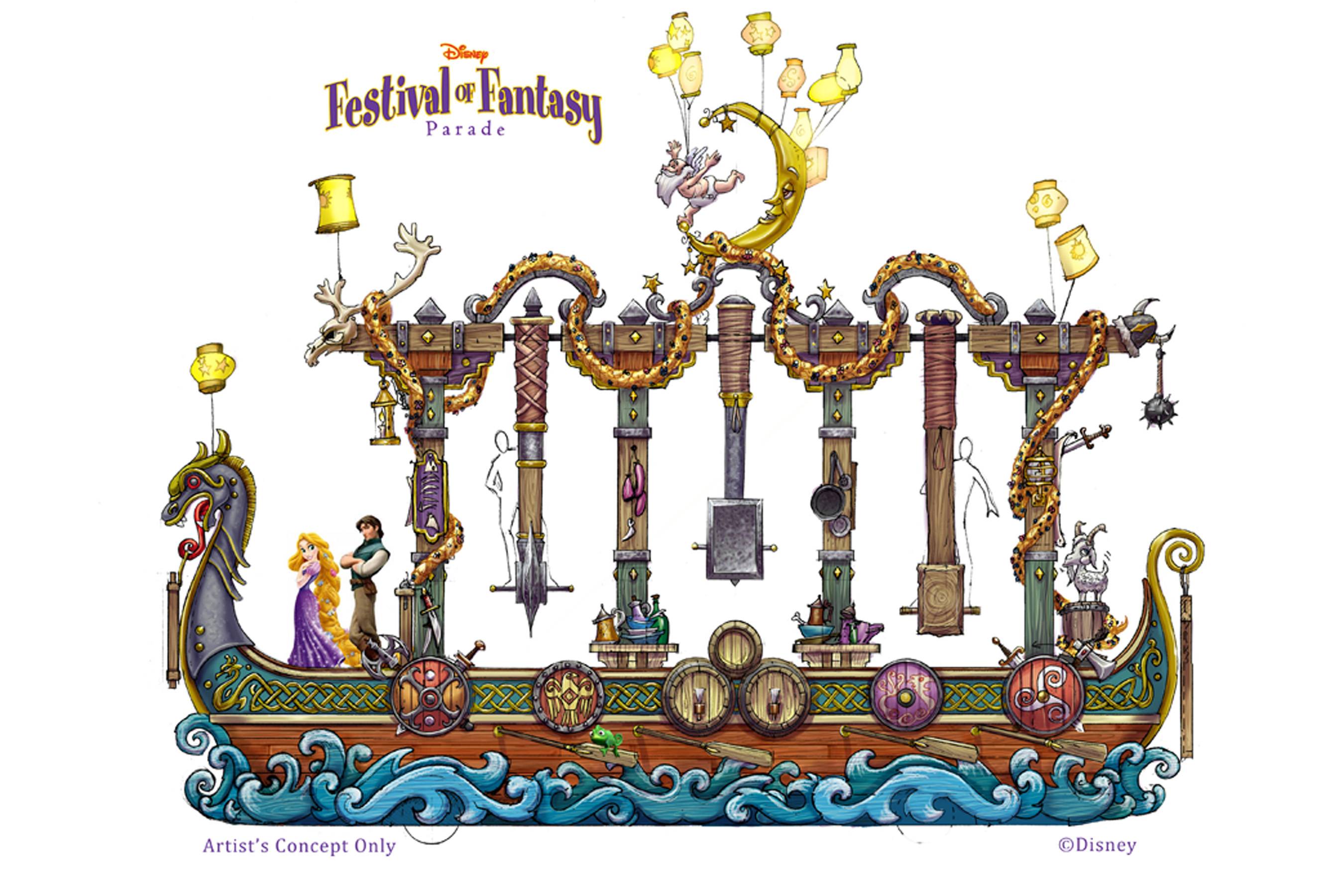 Festival of Fantasy Parade concept art - Tangled float