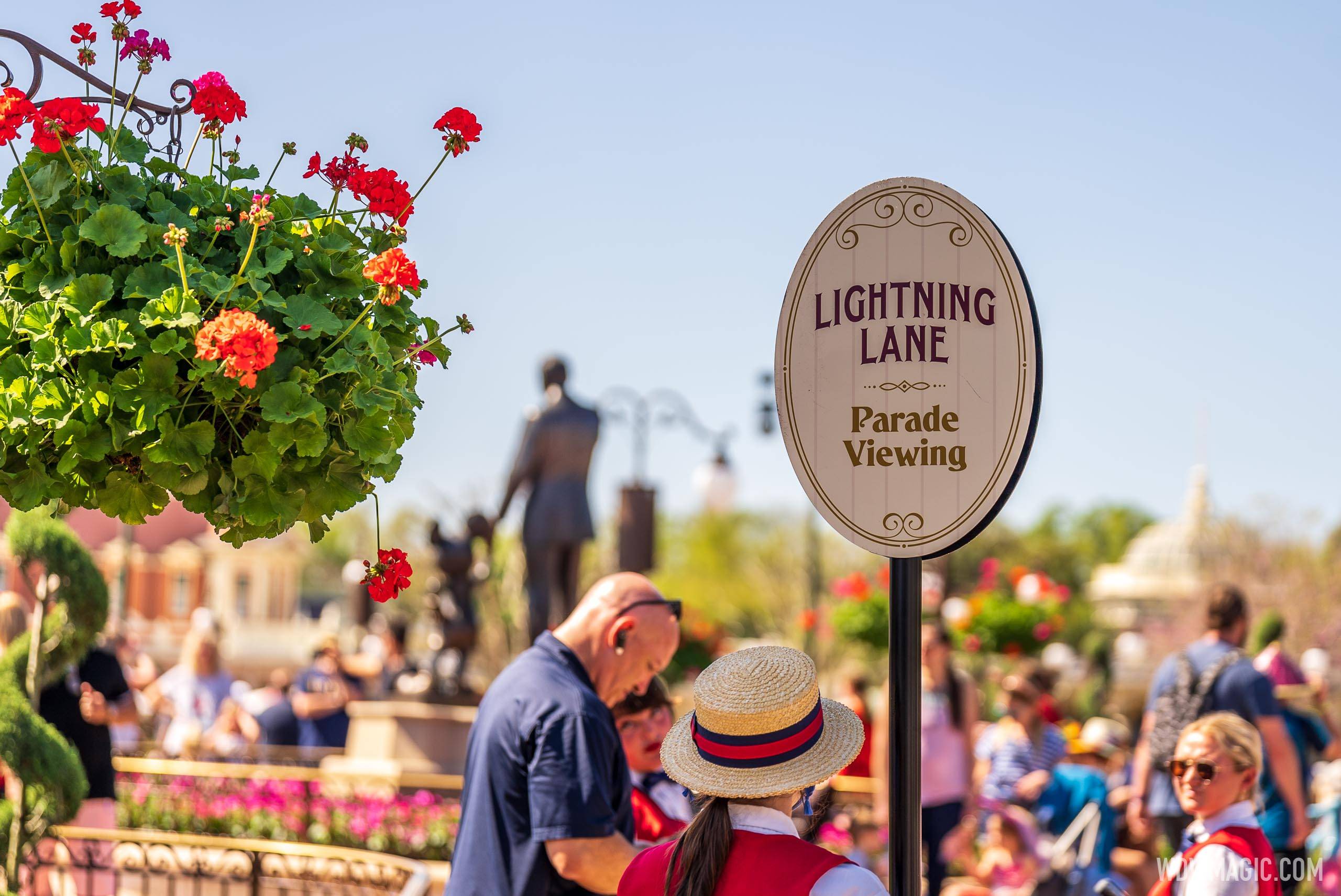 Disney Festival of Fantasy Parade Lightning Lane viewing area - March 2022