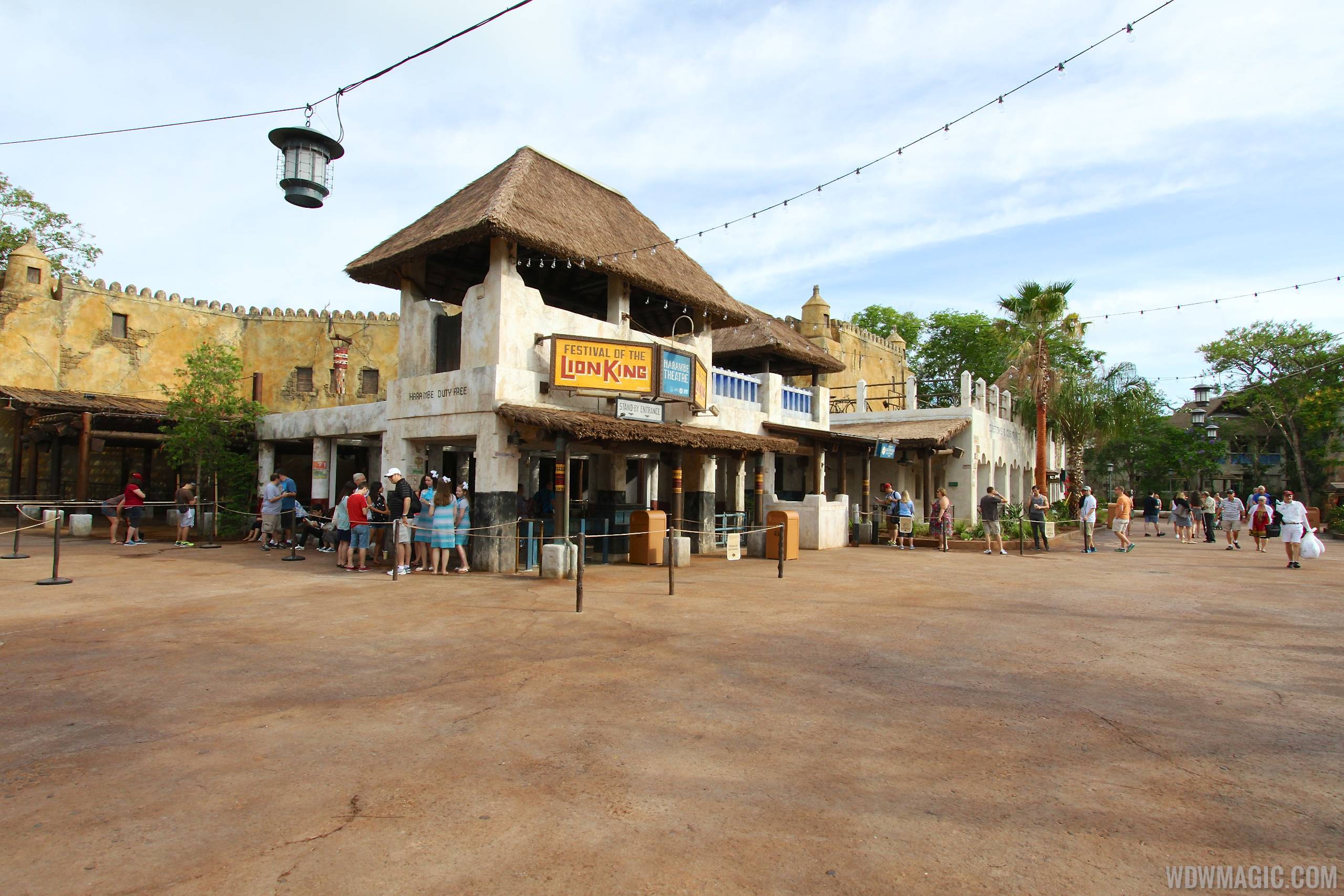 New Harambe Theatre area in Africa - Wide view of the Festival of the Lion King entrance