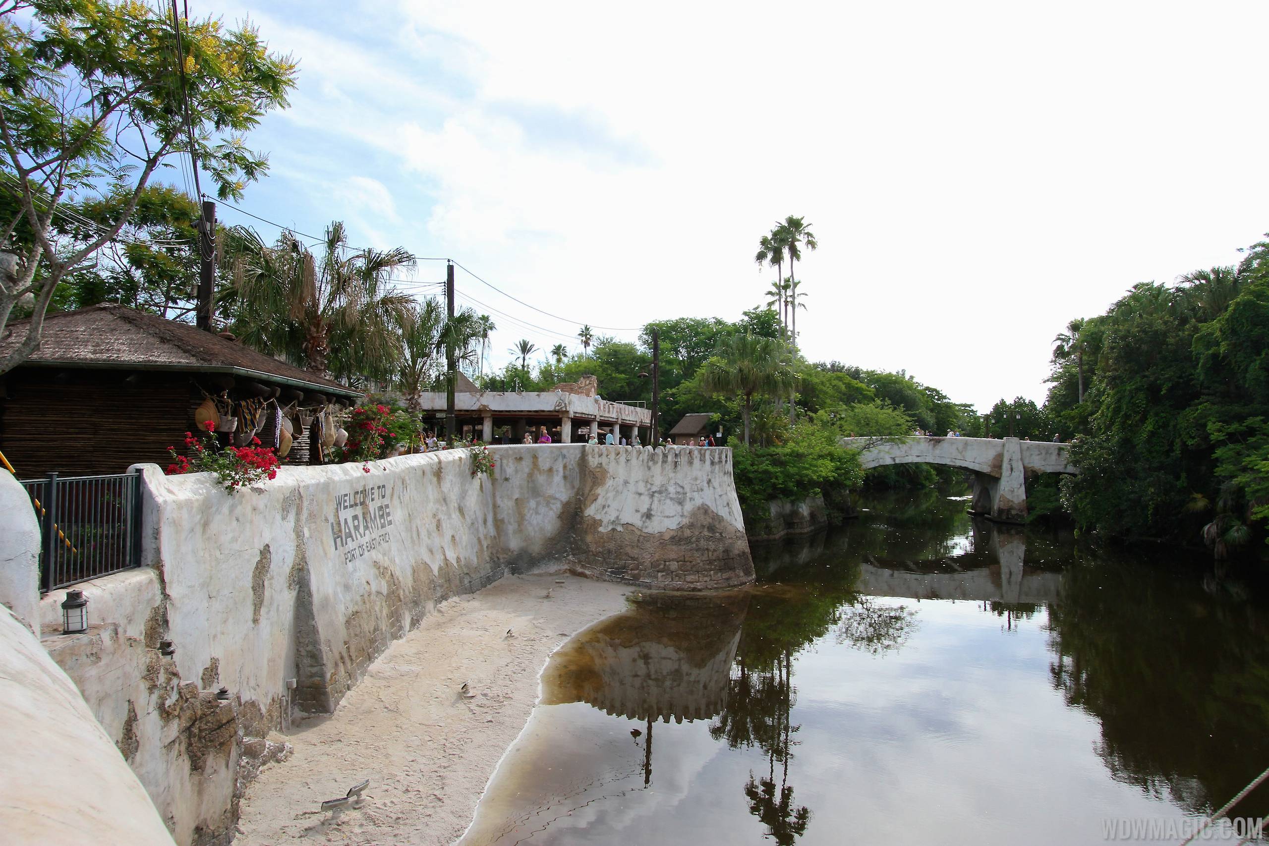 New Harambe Theatre area in Africa - View from the overlook back towards Discovery Island