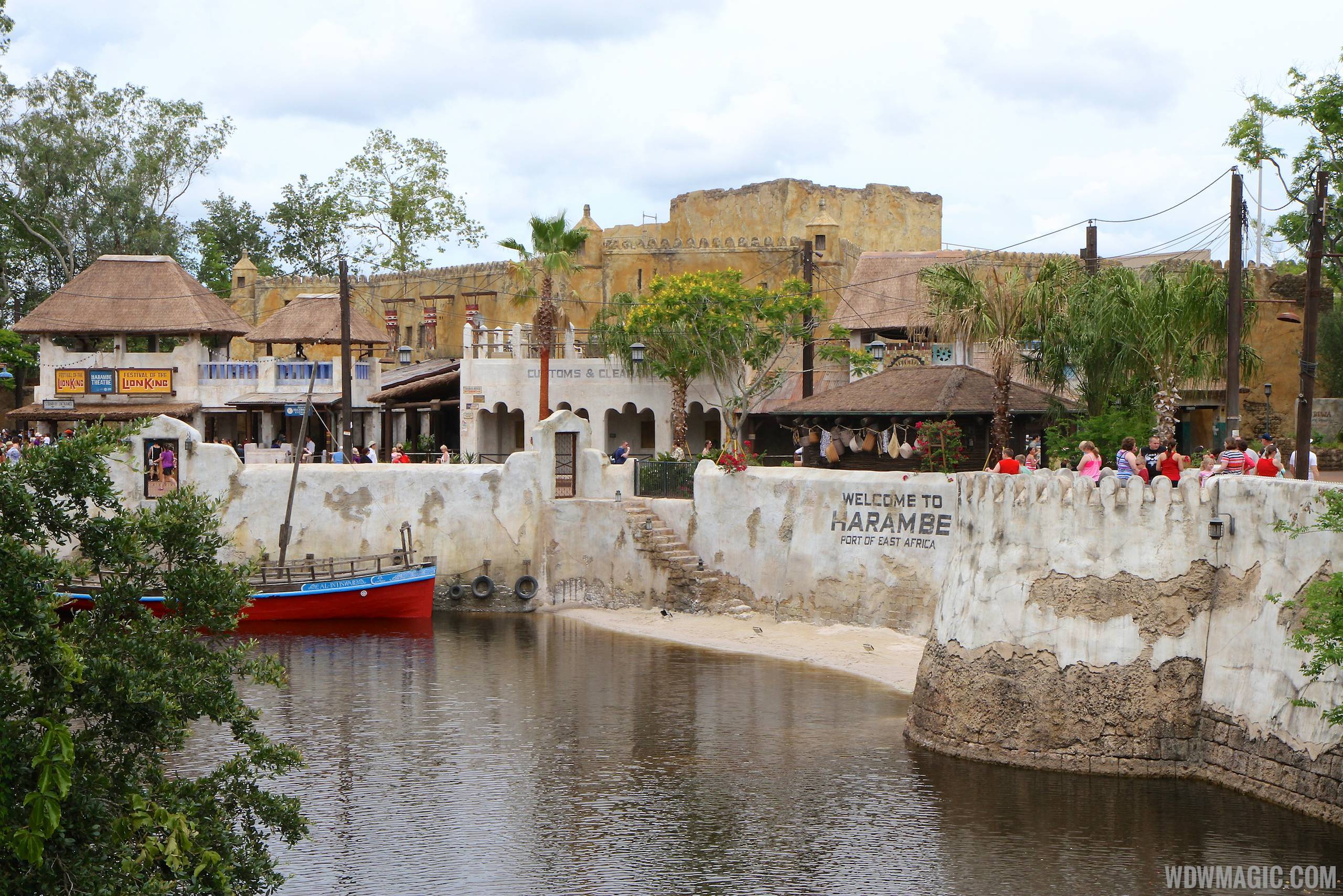 New Harambe Theatre area in Africa - View from Discovery Island bridge