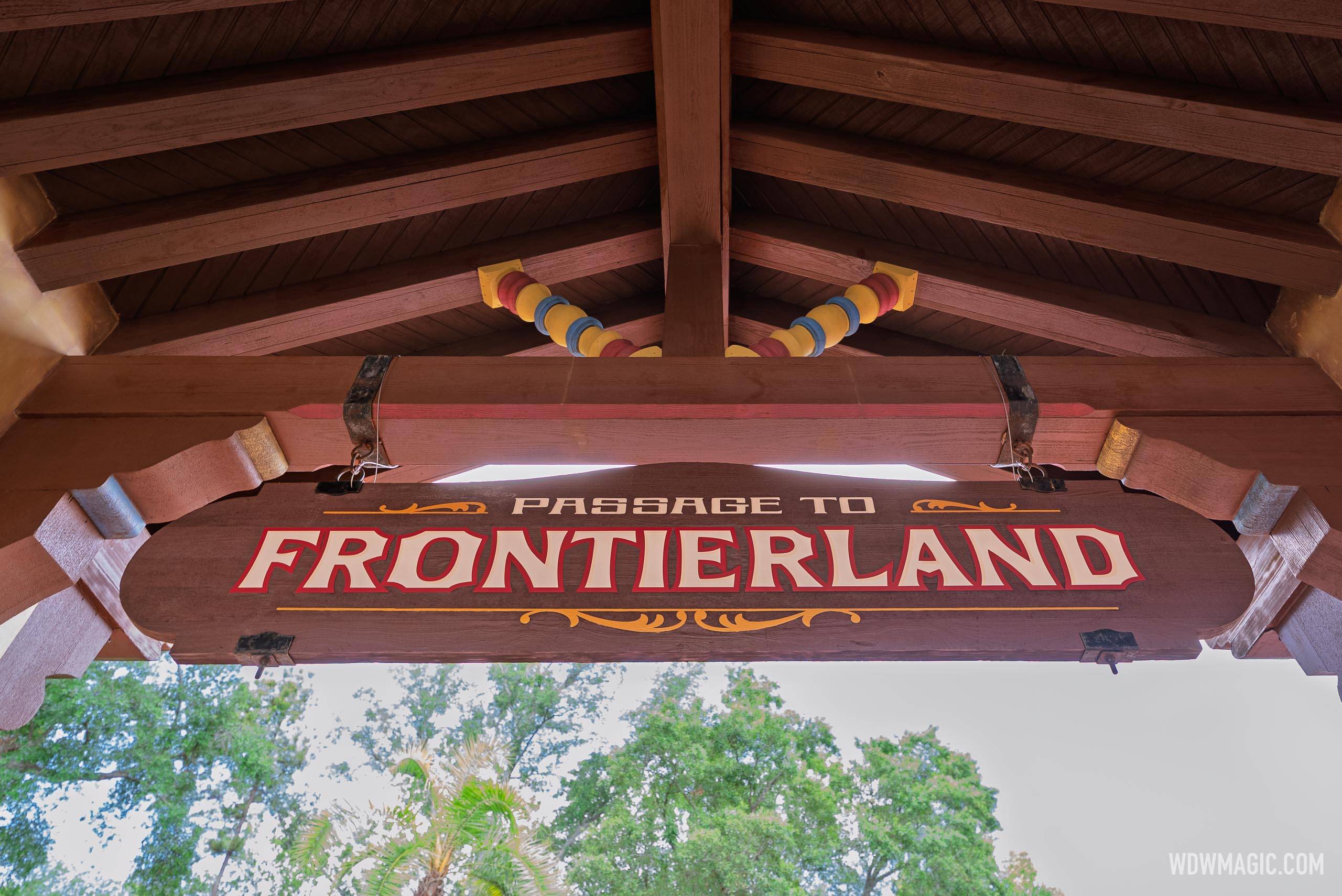 Frontierland to Adventureland Sign - May 2025