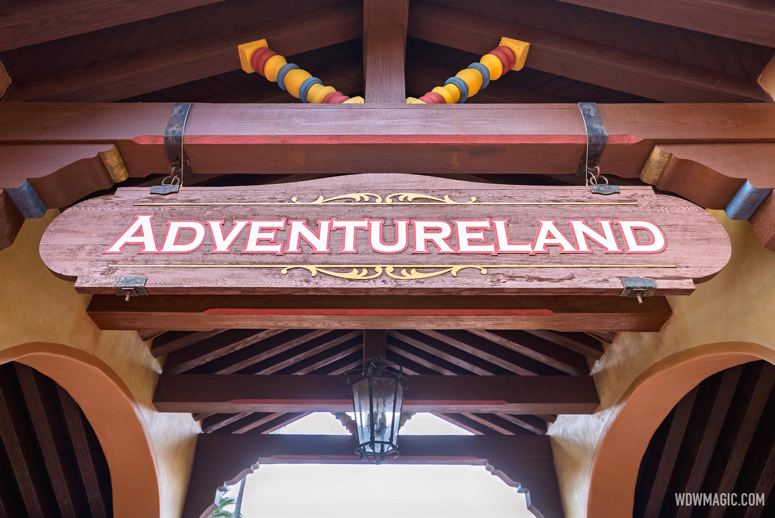 Frontierland to Adventureland Sign - May 2025
