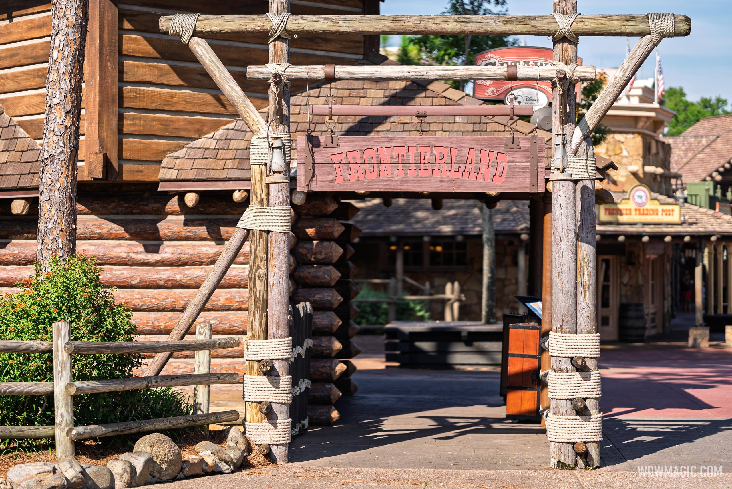 New Liberty Square to Frontierland Sign - July 2025
