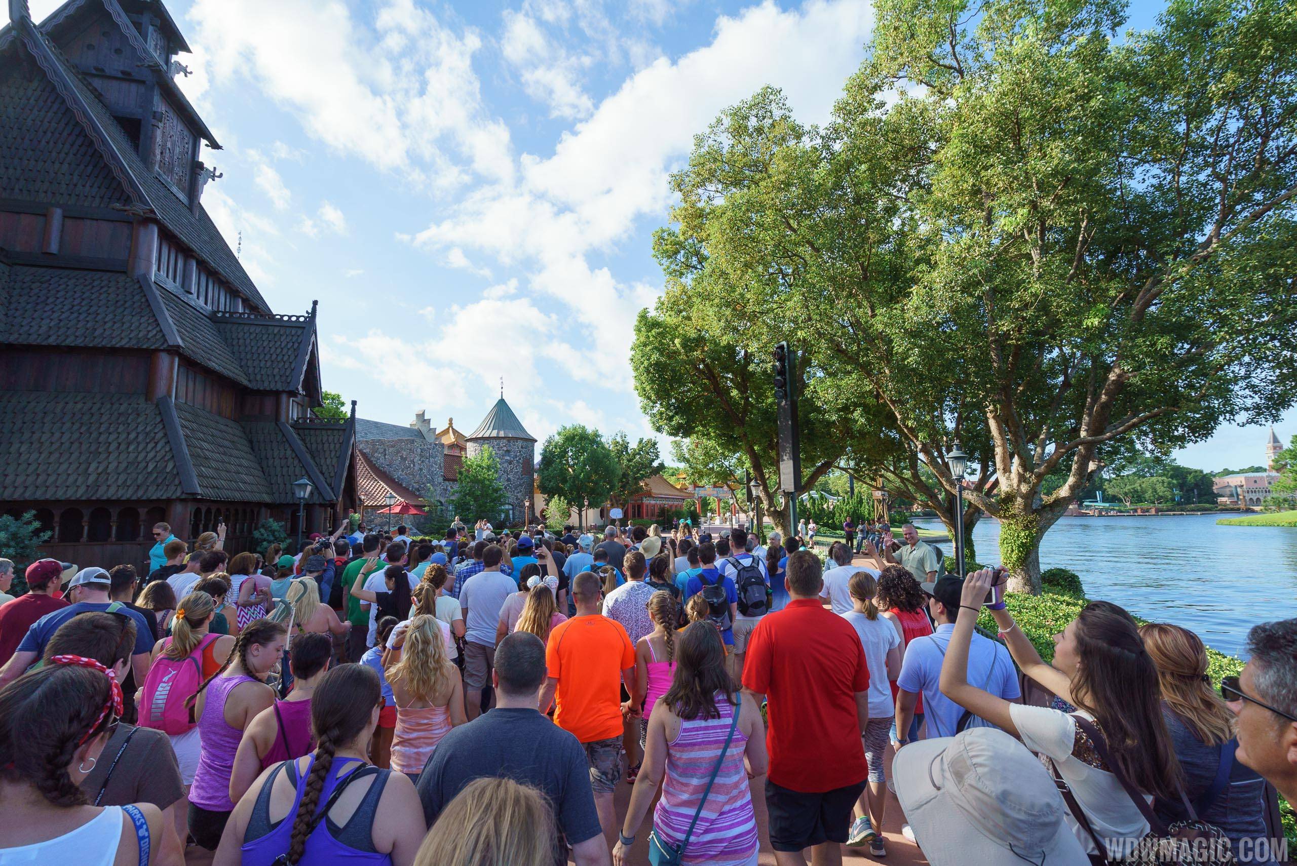 Crowds on opening morning at Frozen Ever After