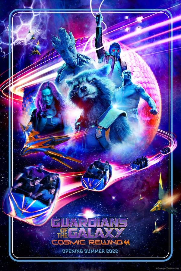 Guardians of the Galaxy Cosmic Rewind attraction poster