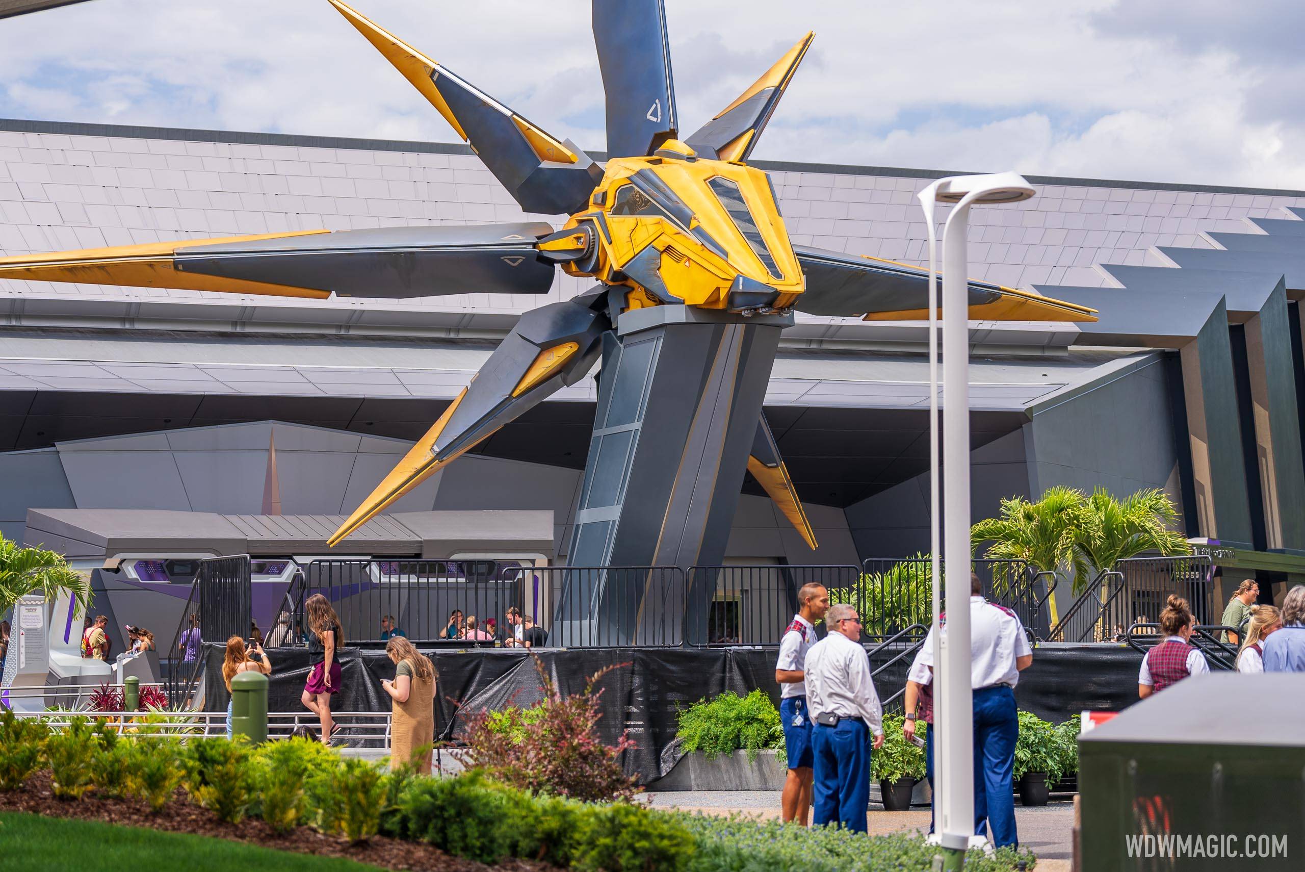 Grand opening stage setup at EPCOT's 'Guardians of the Galaxy Cosmic Rewind'