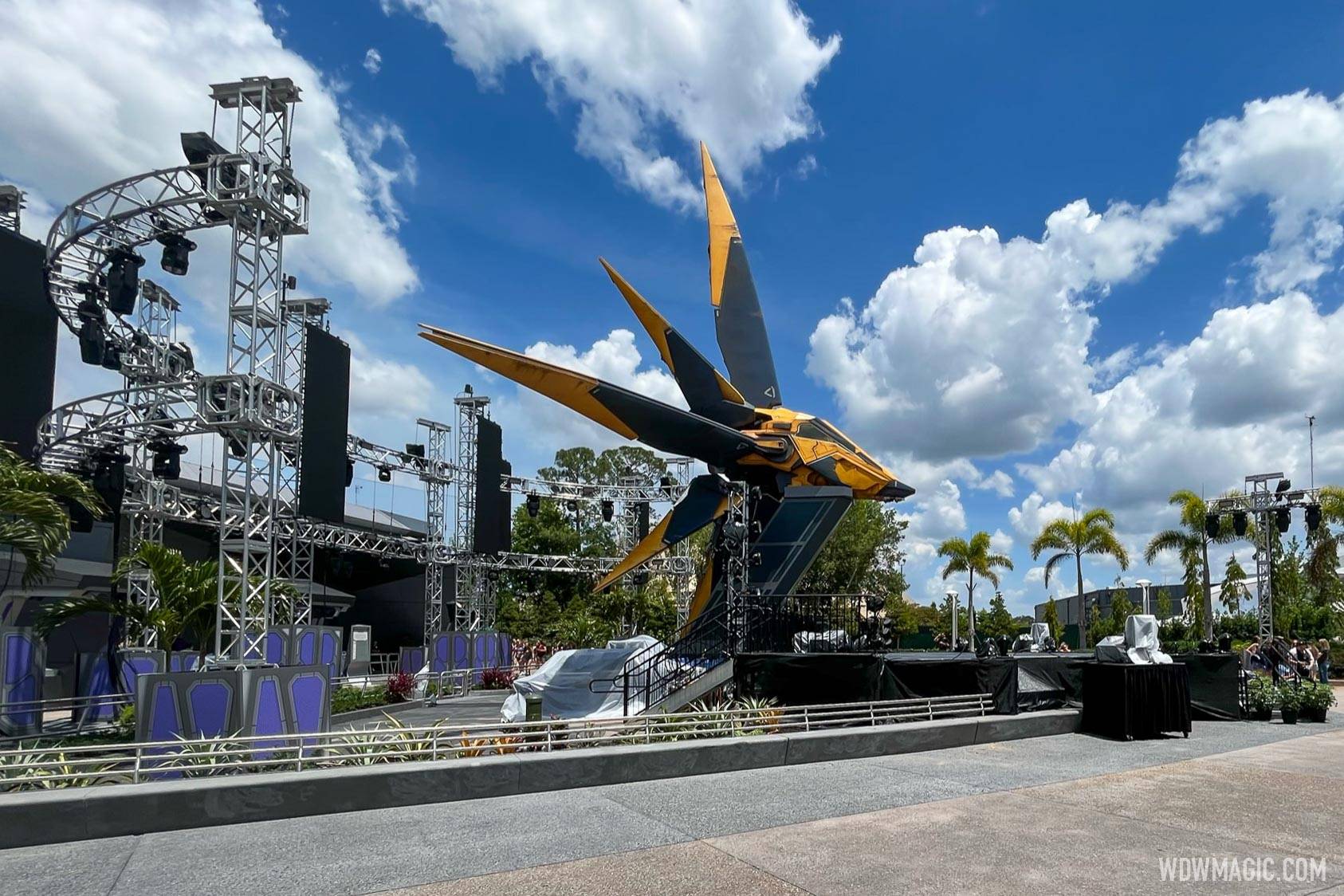 Media event stage setup at Guardians of the Galaxy Cosmic Rewind - May 2