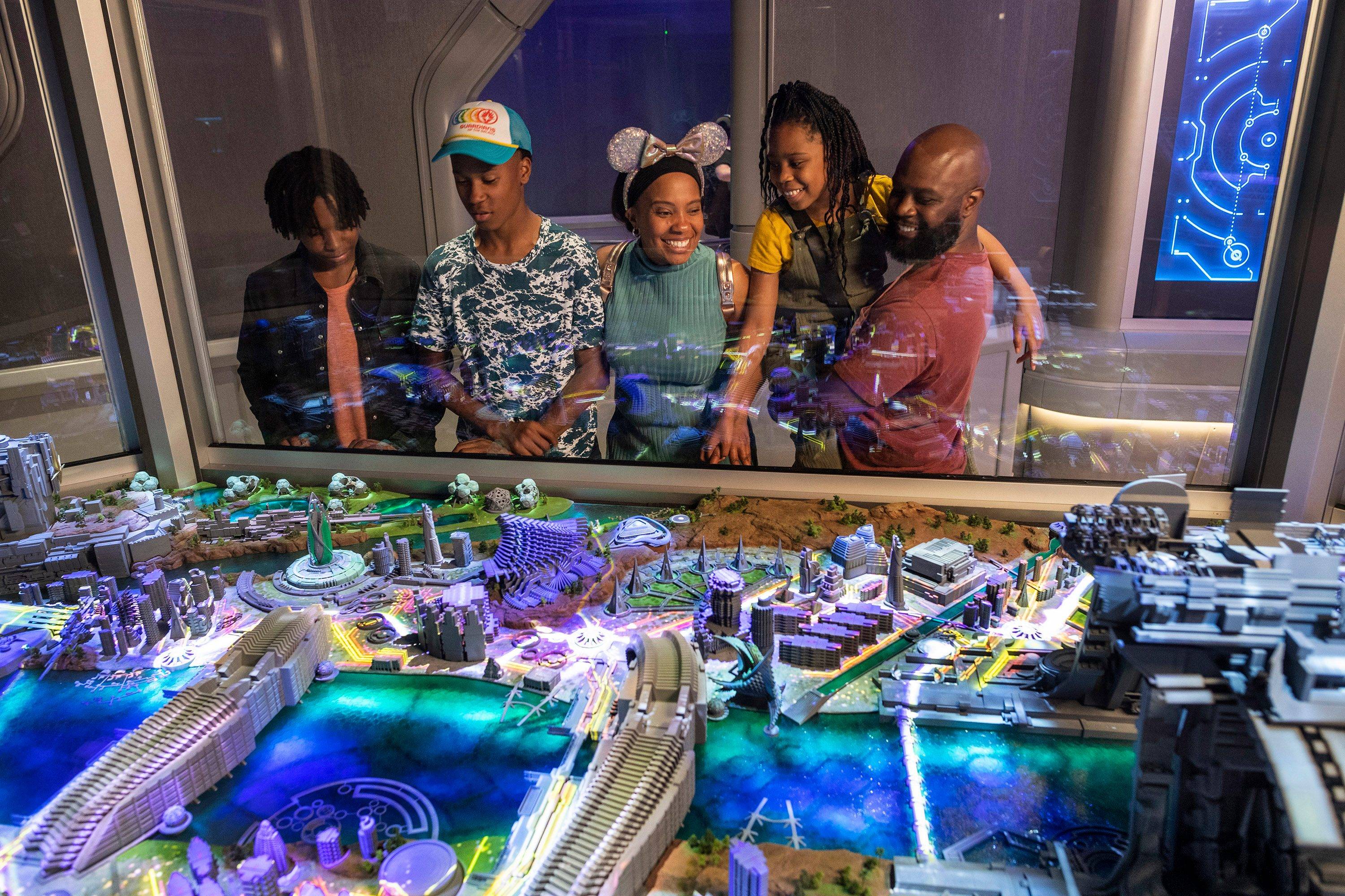 EPCOT guests learn about Xandarian culture in the Xandar Gallery