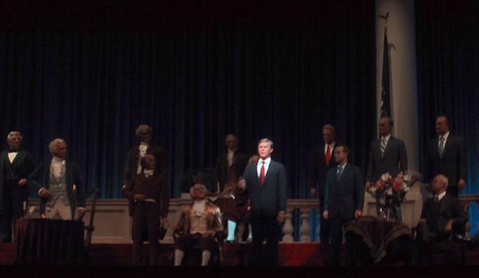 Photo of President Bush in the new Hall of Presidents