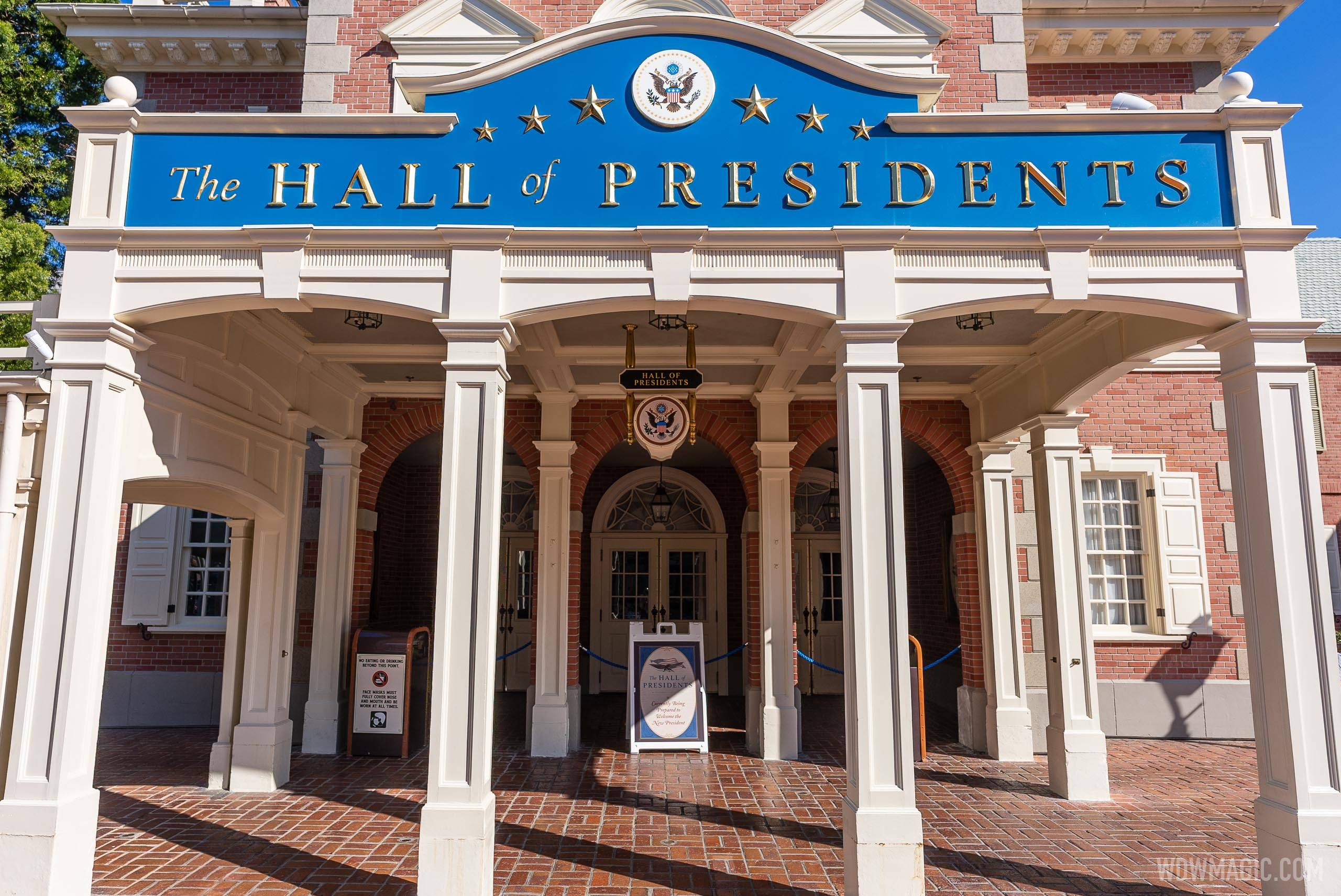The Hall of Presidents closed for refurbishment - January 2021