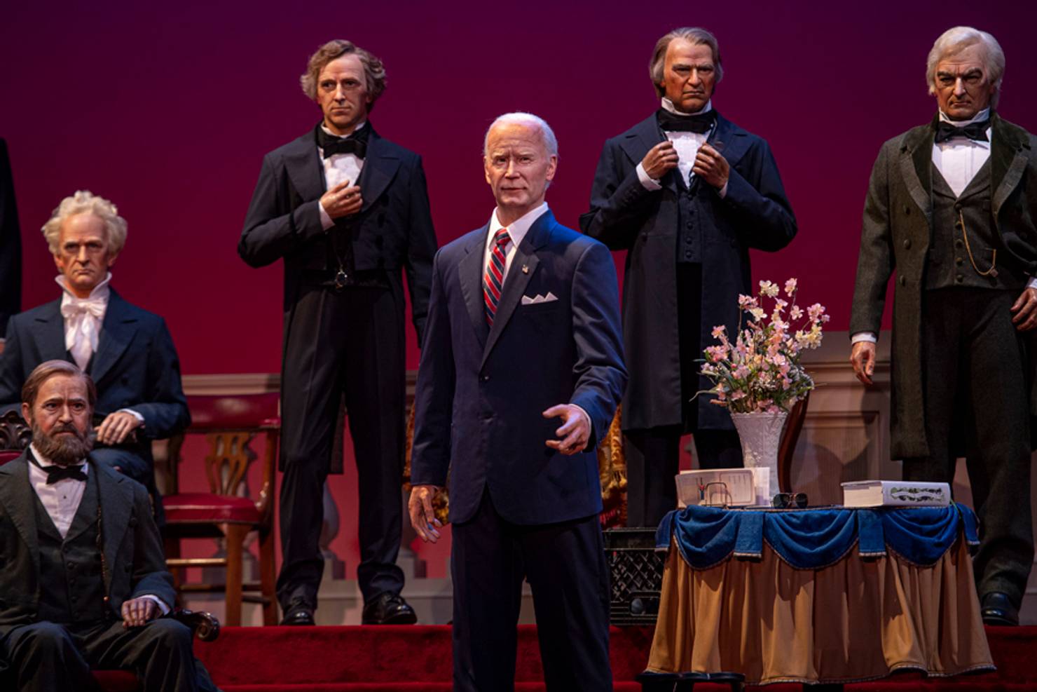 Joe Biden audio-animatronic figure at the Hall of Presidents Joe Biden audio-animatronic figure at the Hall of Presidents