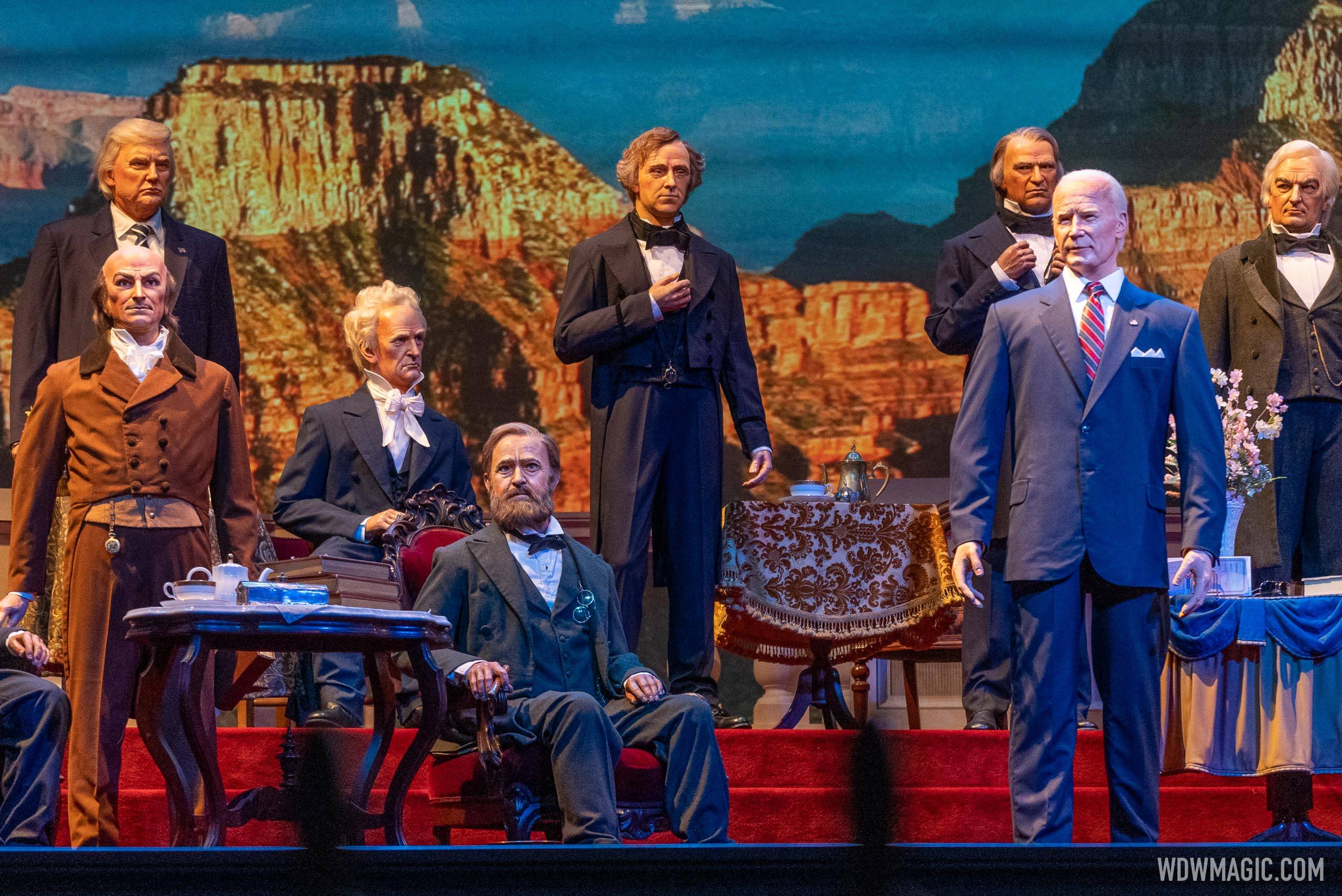 Donald Trump has been moved to the left of Joe Biden in the Hall of Presidents