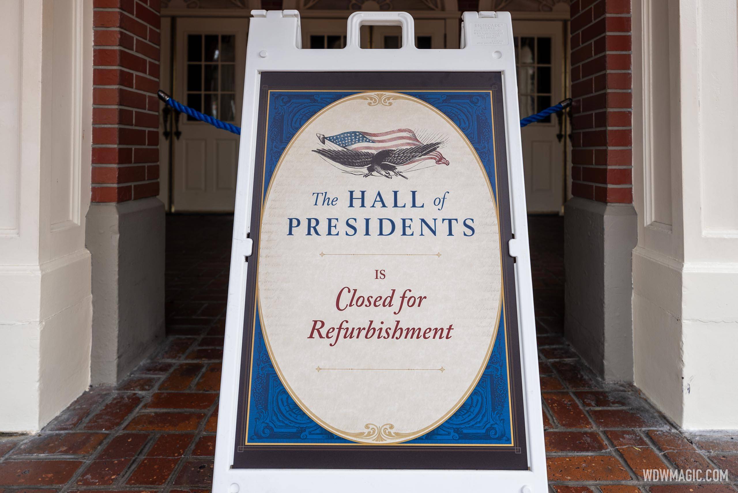 The Hall of Presidents closed for refurbishment - January 2025