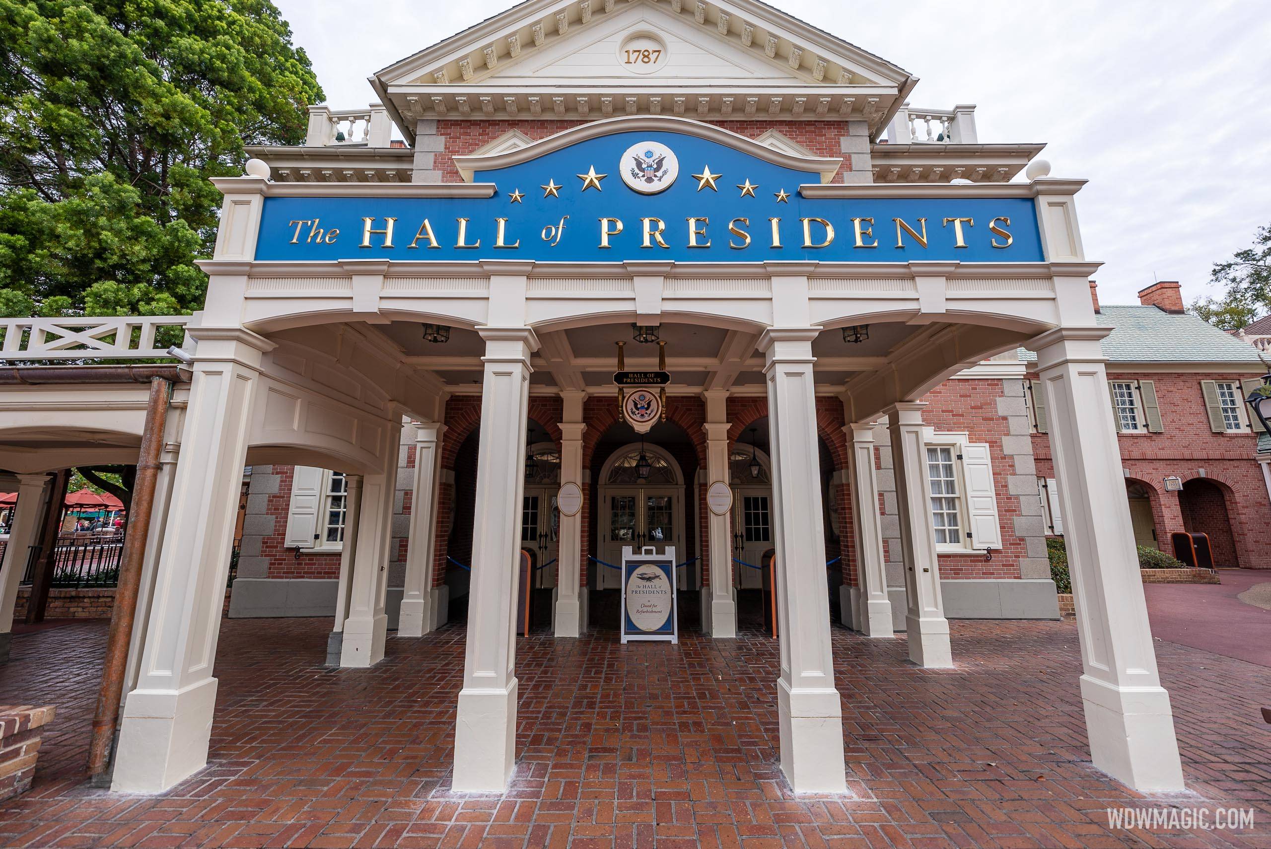 The Hall of Presidents closed for refurbishment - January 2025