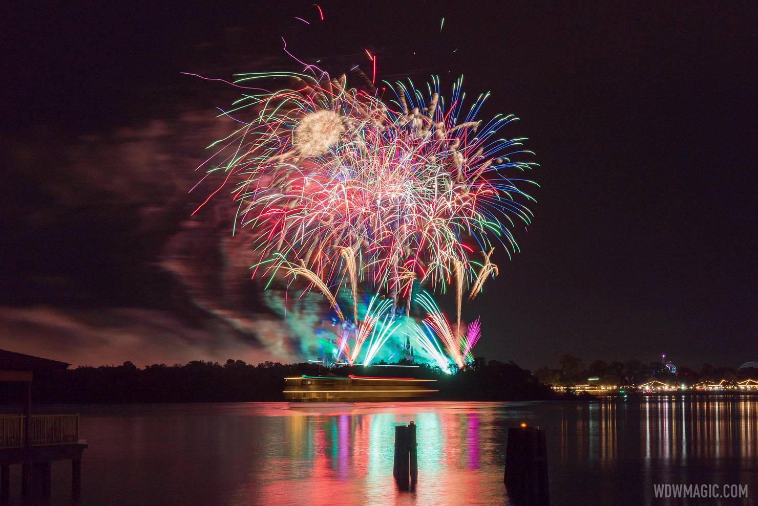 Happily Ever After viewed from the Polynesian Resort beach