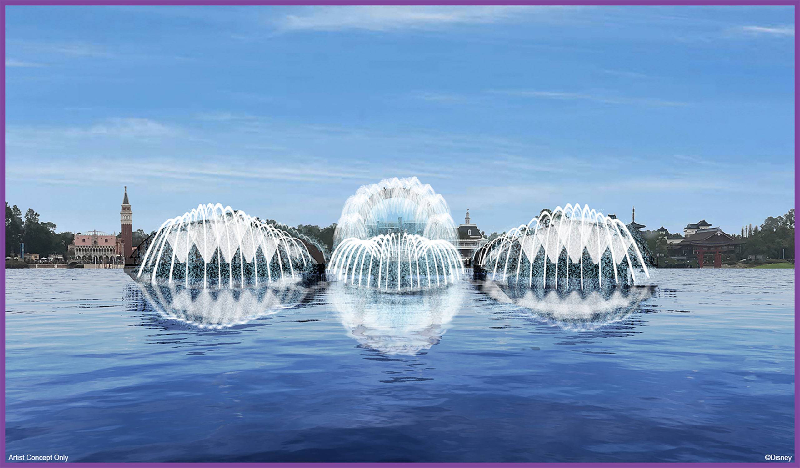 Has Disney abandoned plans for the Harmonious daytime fountains as concept art is removed