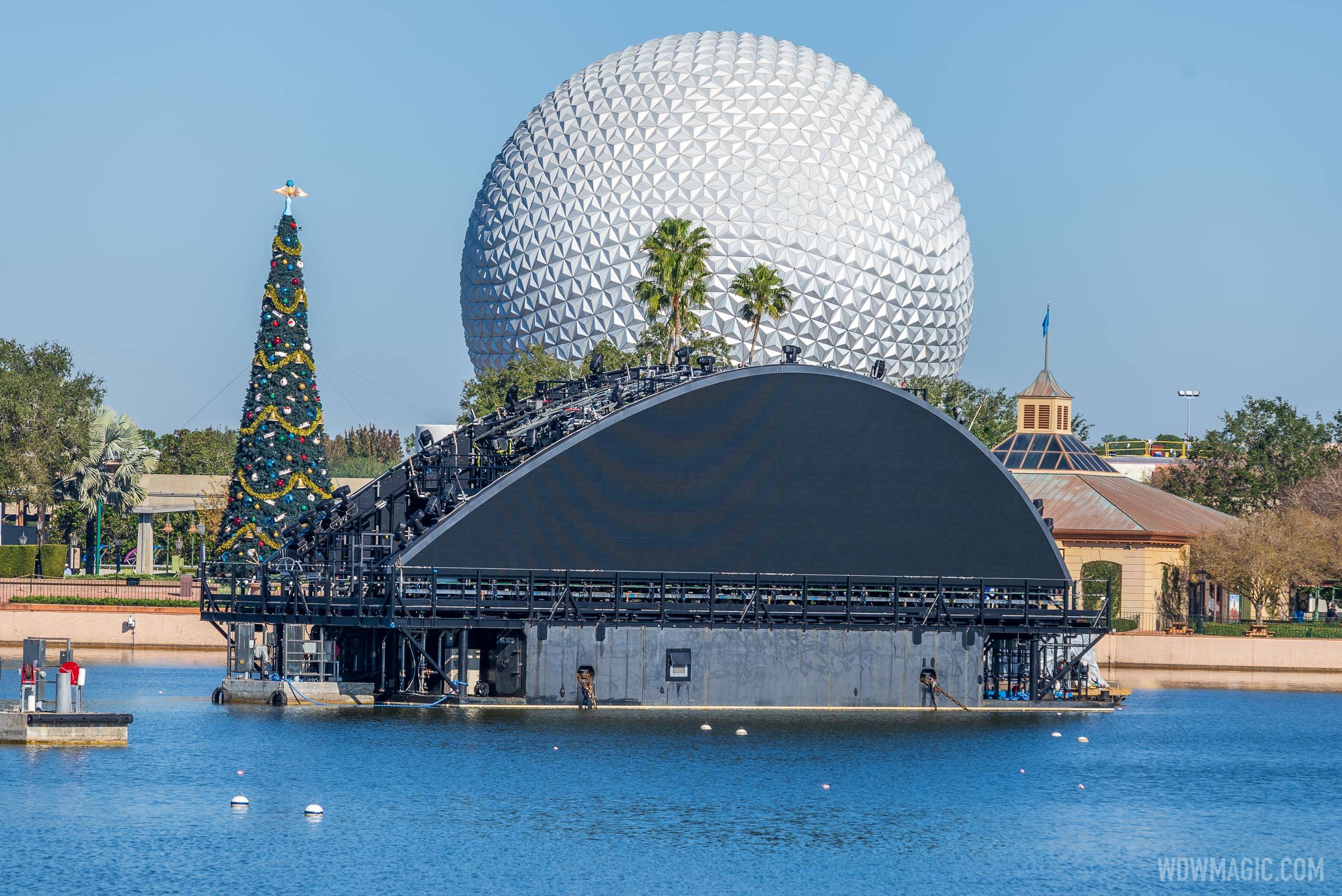 PHOTOS - First Harmonious show barge arrives in World Showcase Lagoon at EPCOT
