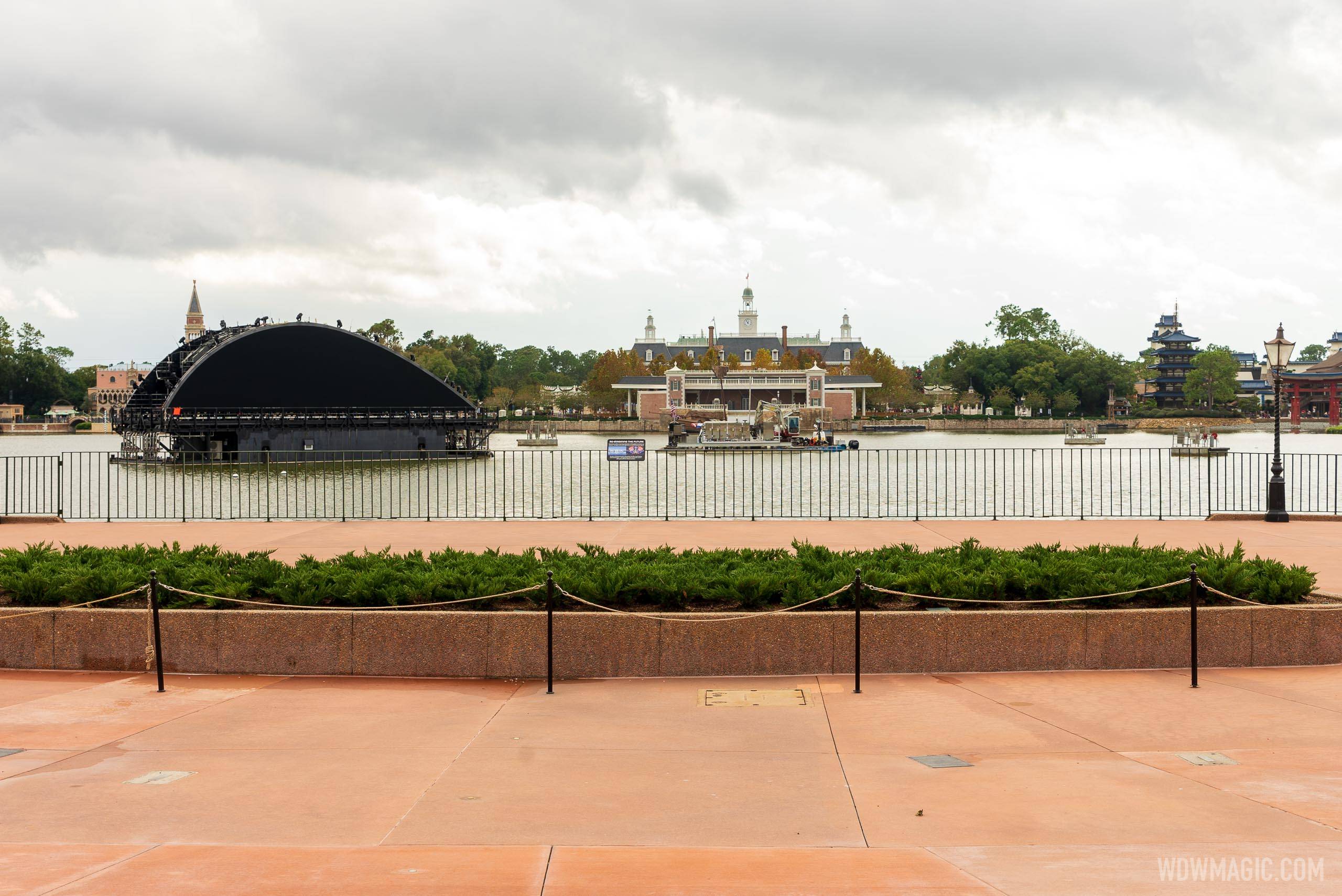 PHOTOS - 'Natural View' lens offers a realistic impression of the size of the Harmonious show barges in World Showcase Lagoon