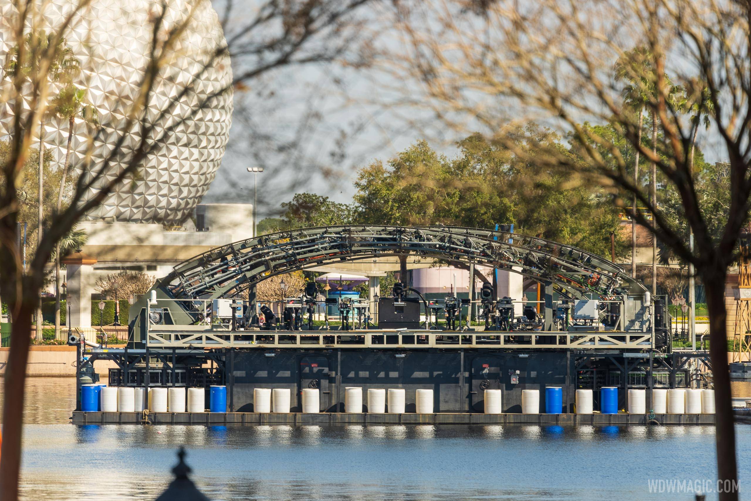 PHOTOS - Base of the main Harmonious central Stargate ring barge now in World Showcase Lagoon