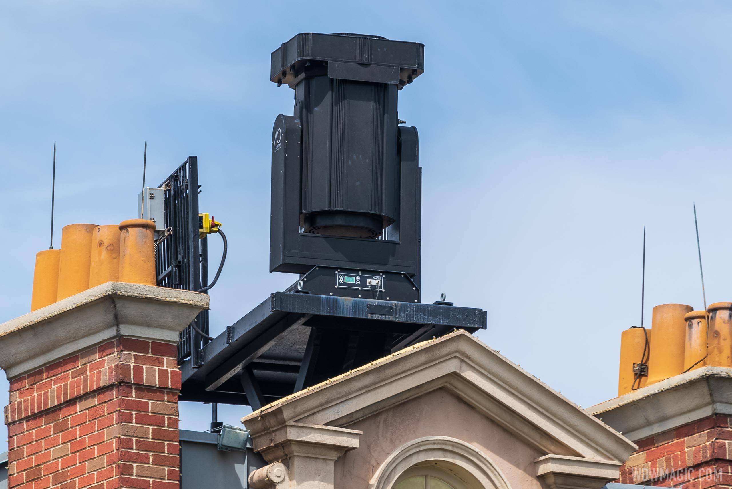 EPCOT Harmonious Alpha One Falcon searchlight rooftop mounted at the France pavilion