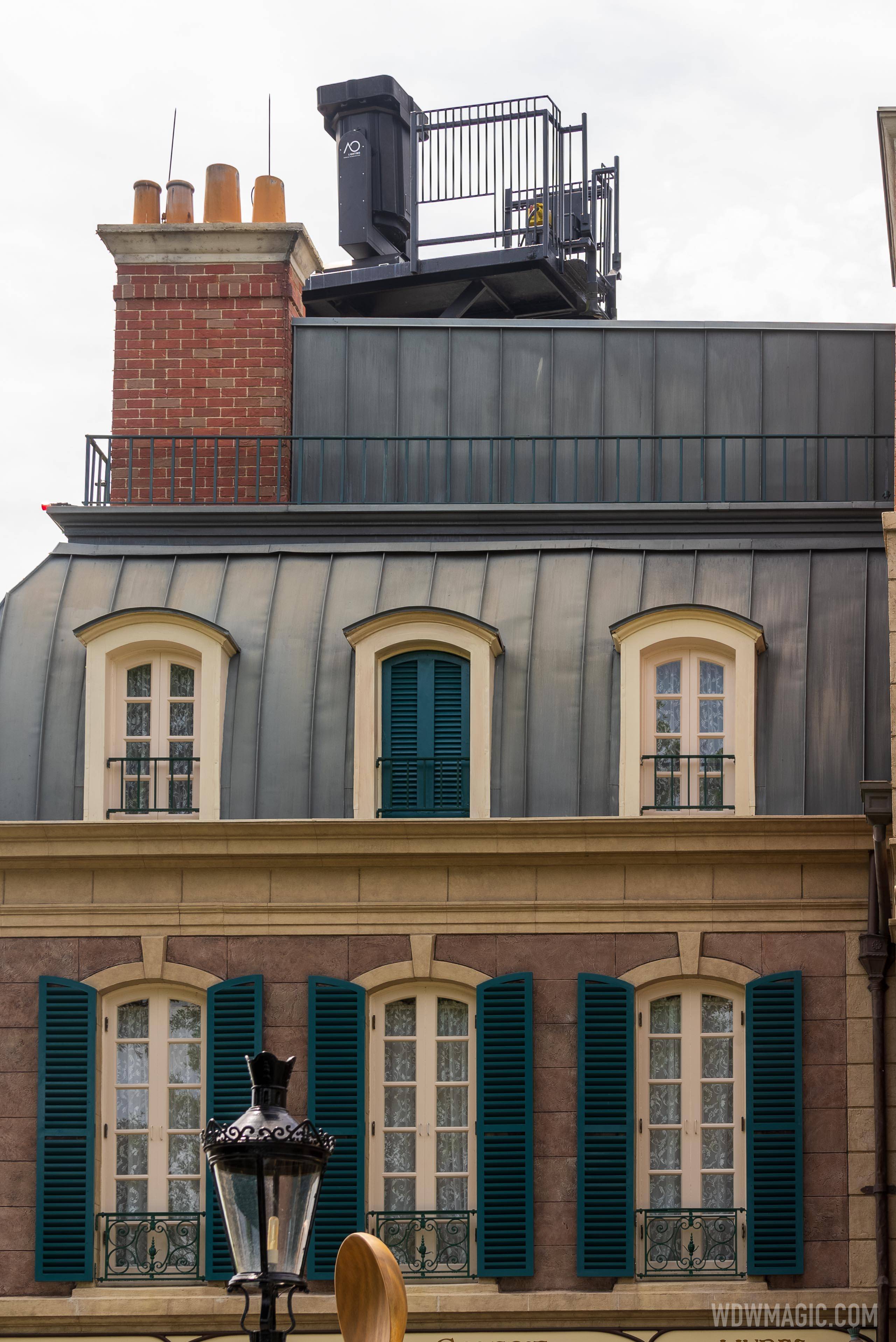 EPCOT Harmonious Alpha One Falcon searchlight rooftop mounted at the France pavilion